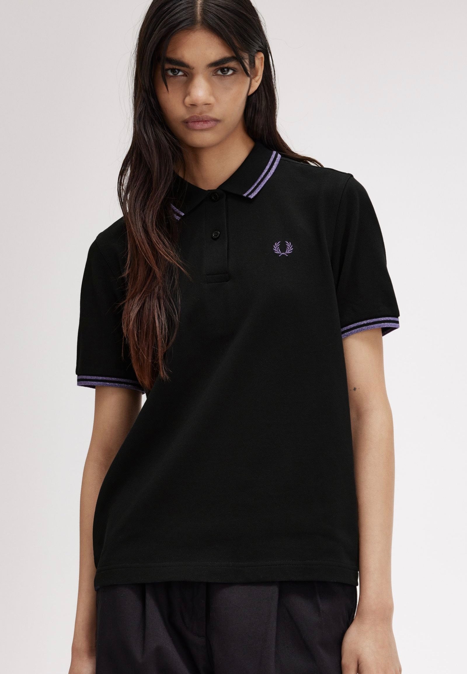 Fred Perry - Twin Tipped Black/Metallic Ultra Violet/Metallic Ultra Violet - Polo Outlet Great Deals