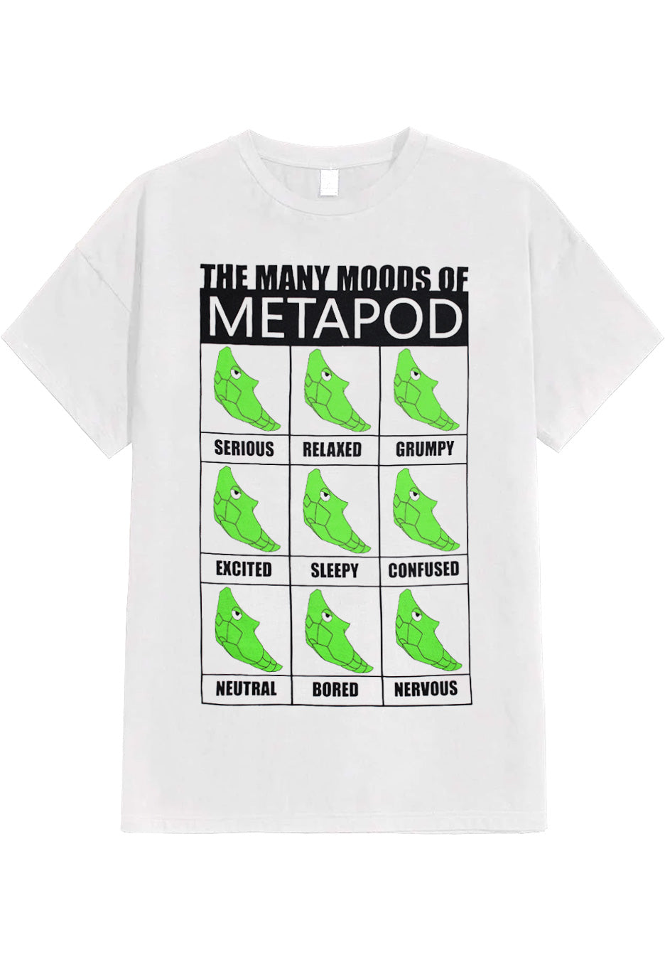 Pokémon - Many Moods Of Metapod White - T-Shirt Buy Cheap Newest