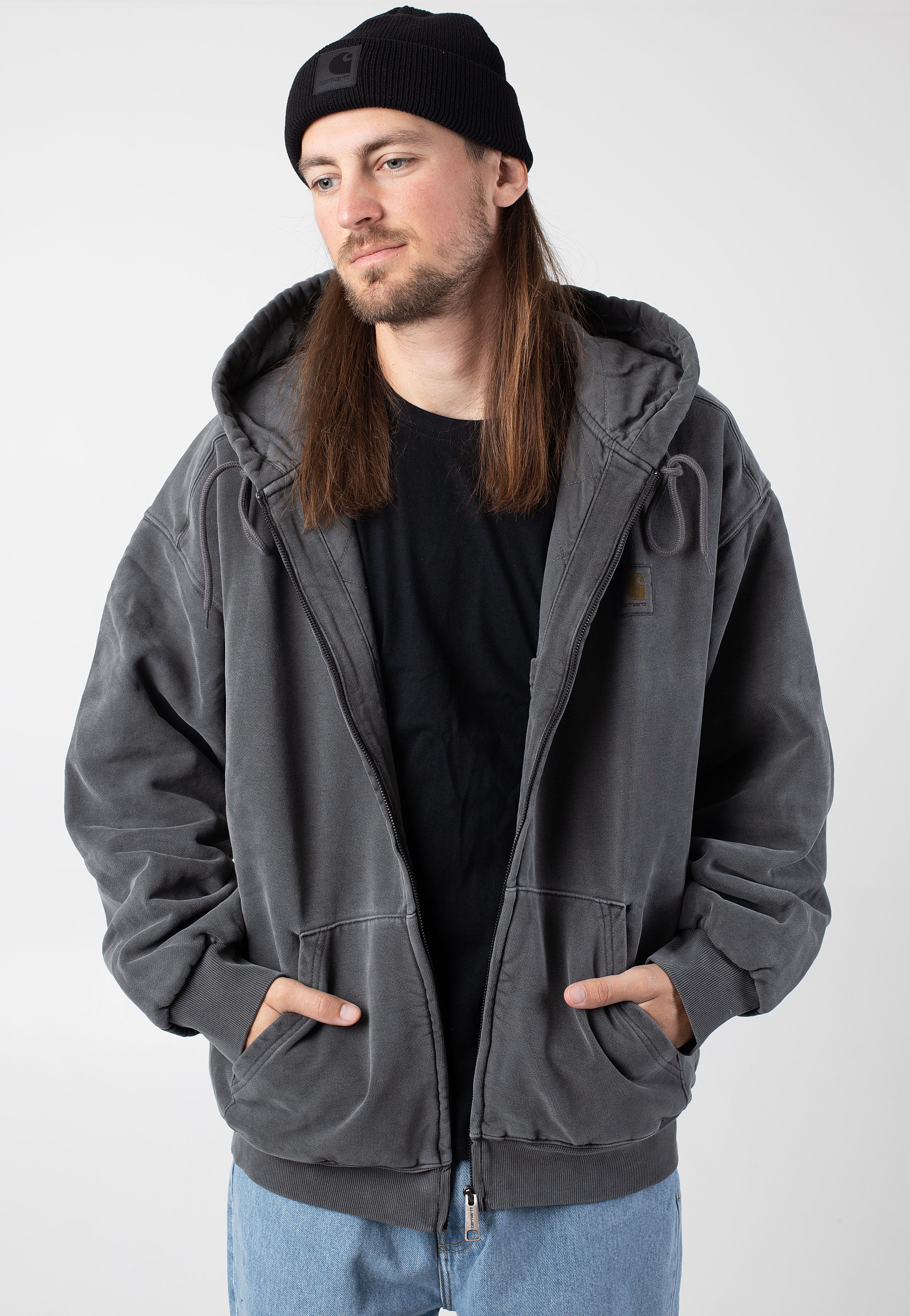 Carhartt WIP - Hooded Vista Garment Dyed Graphite - Jacket 2025 New Sale Online