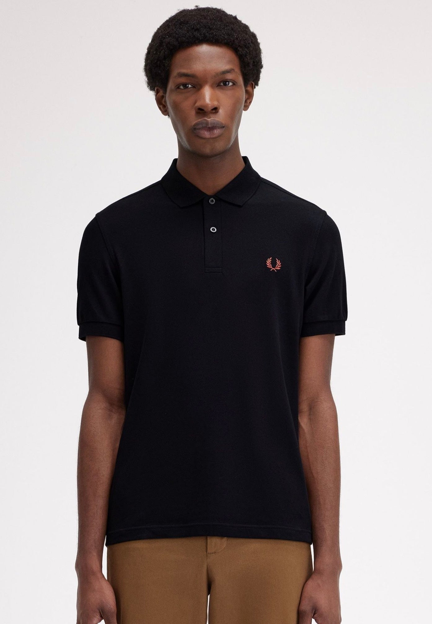 Fred Perry - Plain Black/Whisky Brown - Polo Best Place To Buy