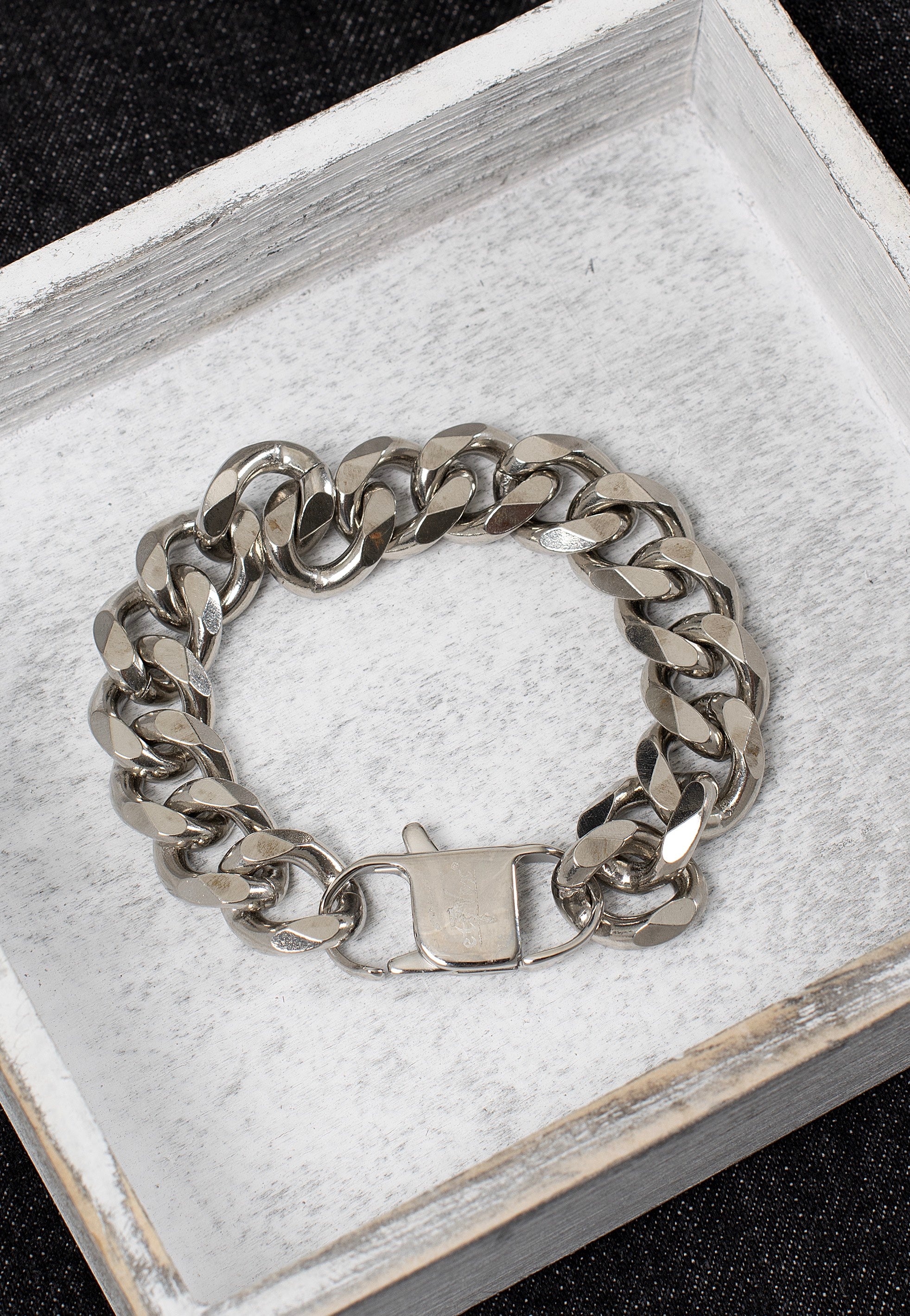 etNox - Panzerkette 15 mm Silver - Bracelet Sale With Paypal