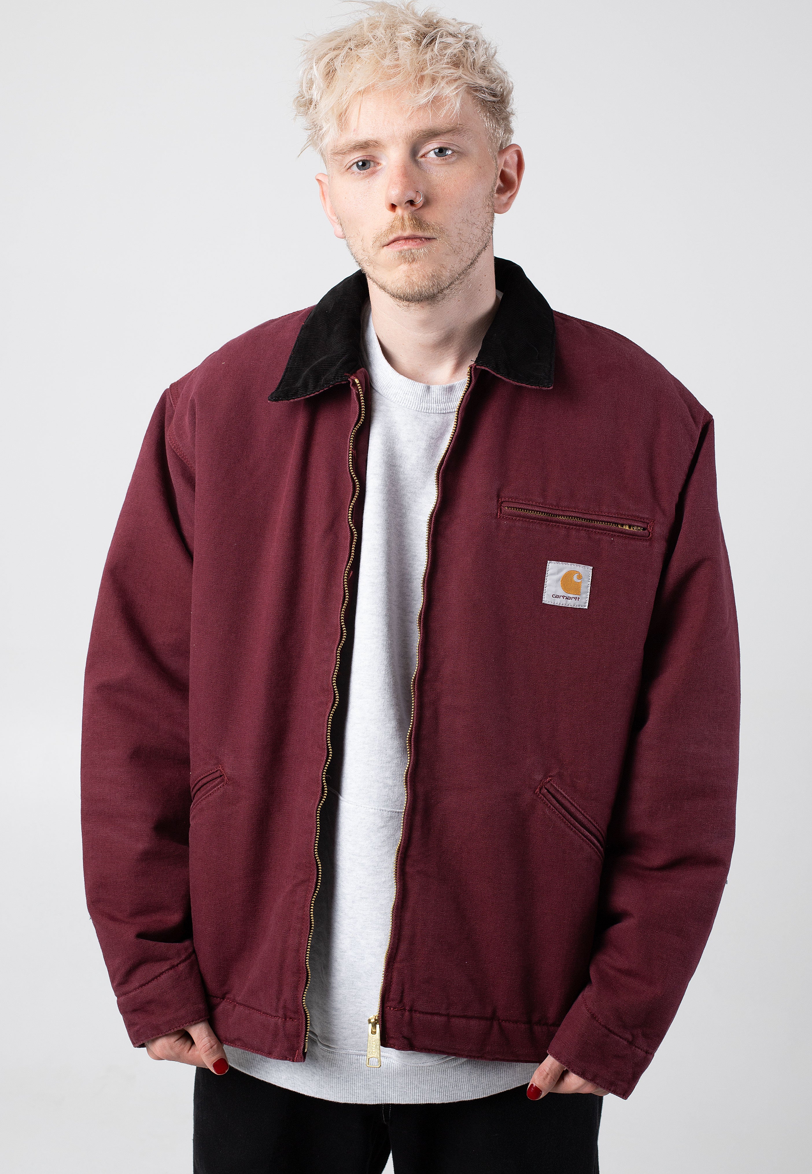 Carhartt WIP - Og Detroit Aged Canvas Malbec/Black - Jacket Clearance Footlocker Finishline