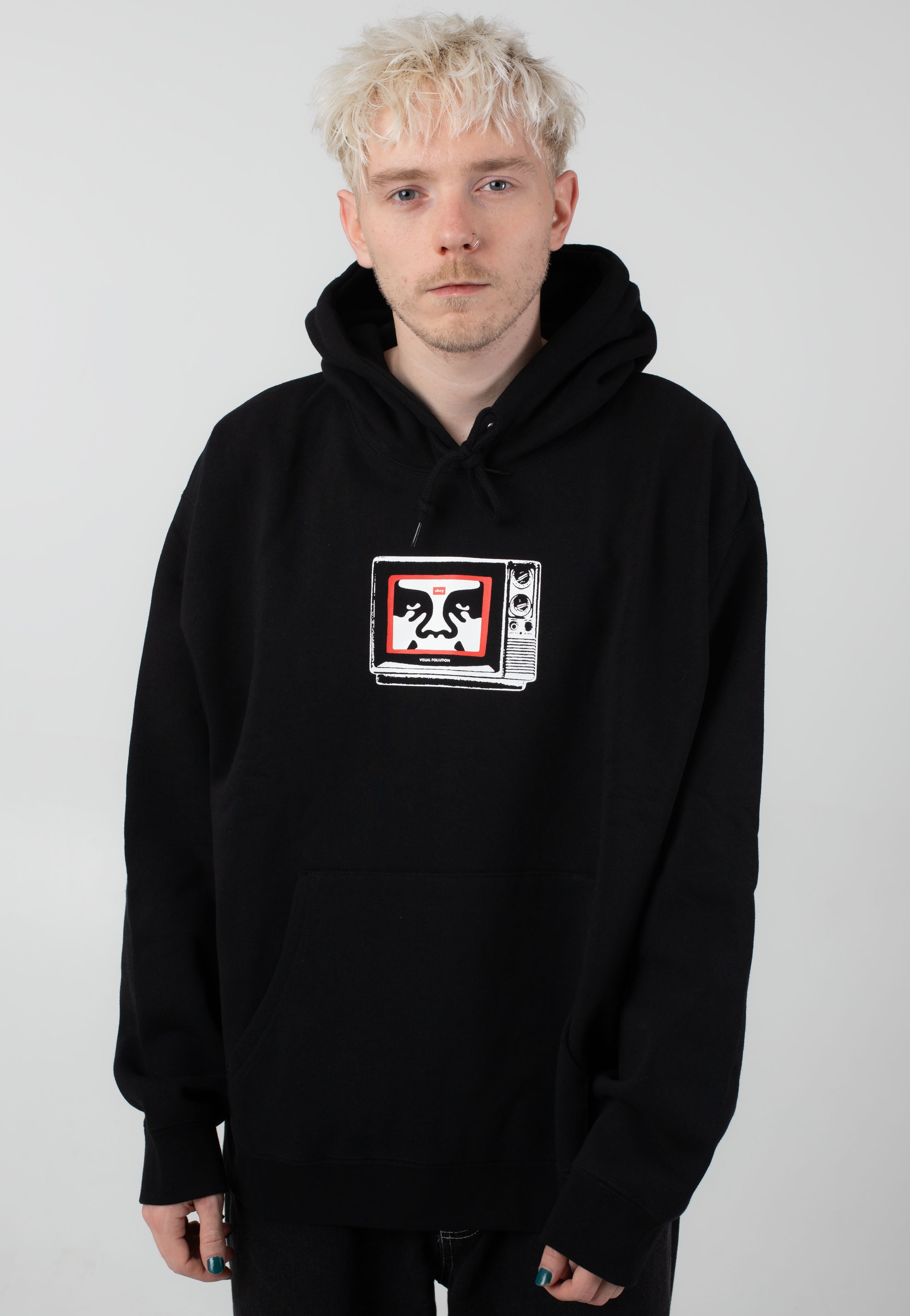 Obey - Tv Black - Hoodie Free Shipping Browse