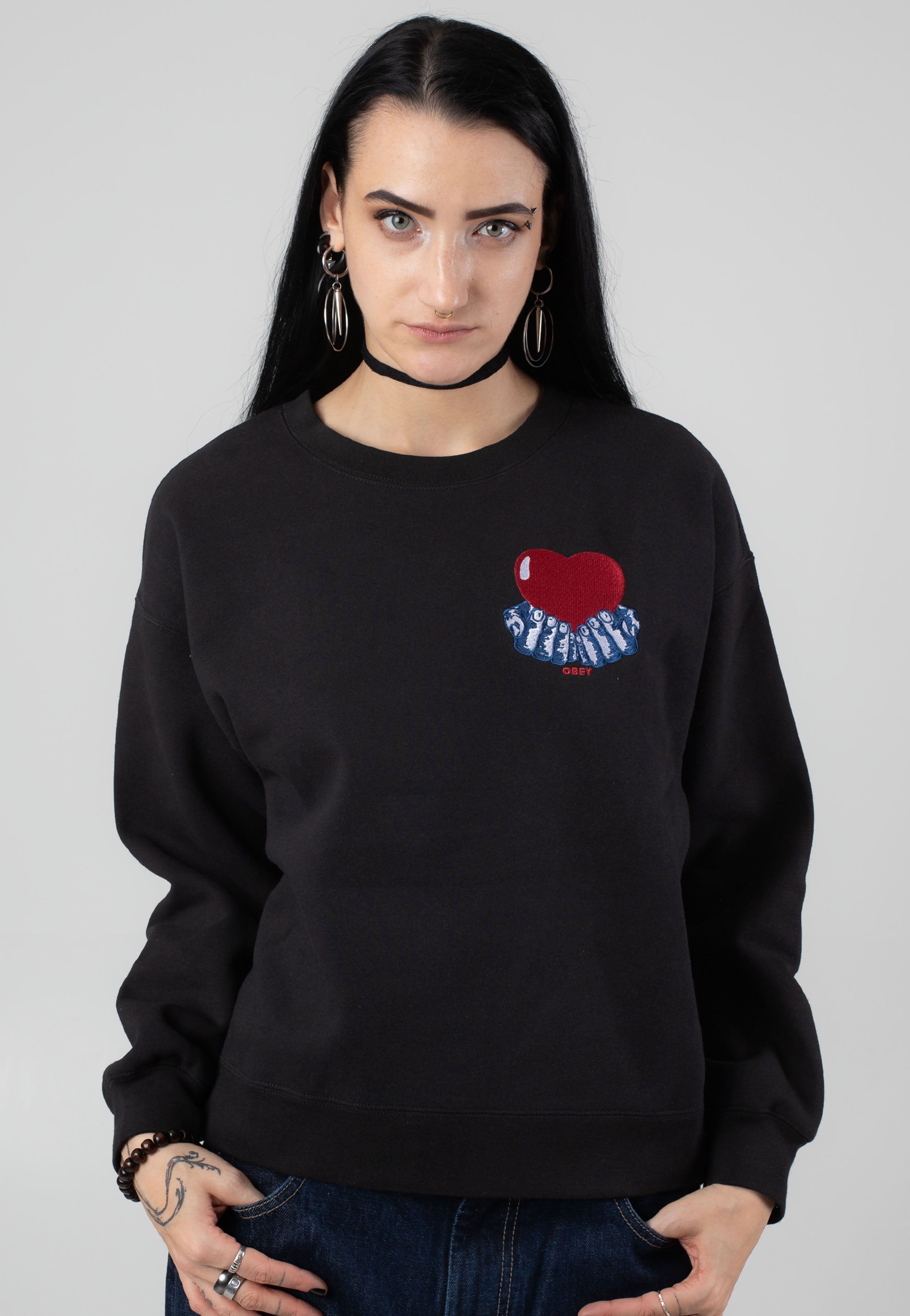 Obey - Heart Digital Black - Sweater Free Shipping Reliable