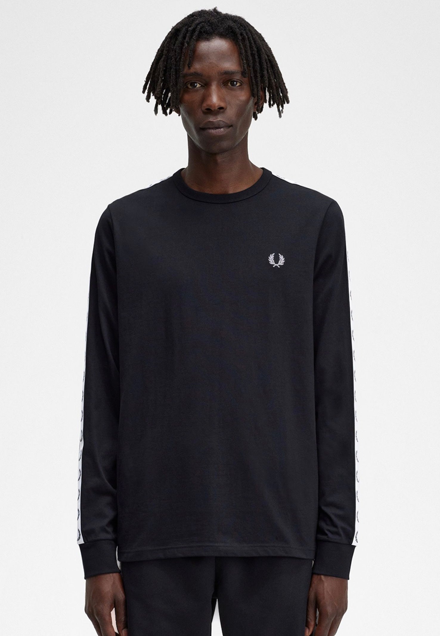 Fred Perry - Taped Black - Longsleeve Big Discount For Sale