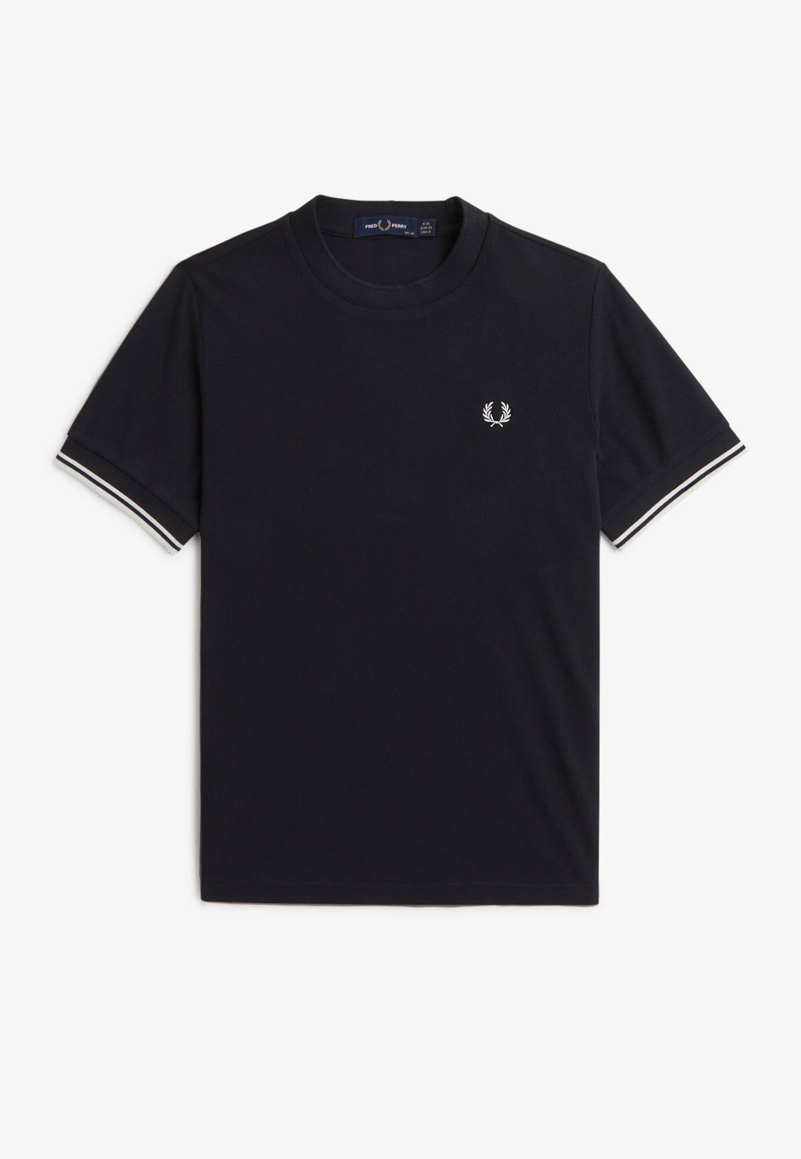 Fred Perry - Twin Tipped Pique Black - T-Shirt Clearance Nicekicks