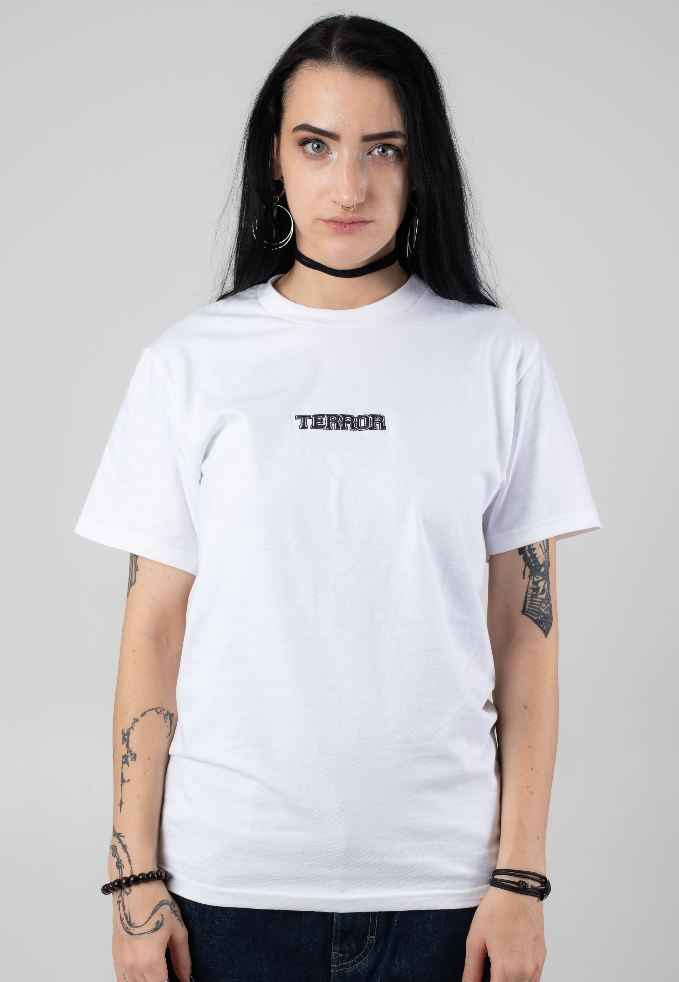 Terror - Embroidered Logo White - T-Shirt Marketable Cheap Pice