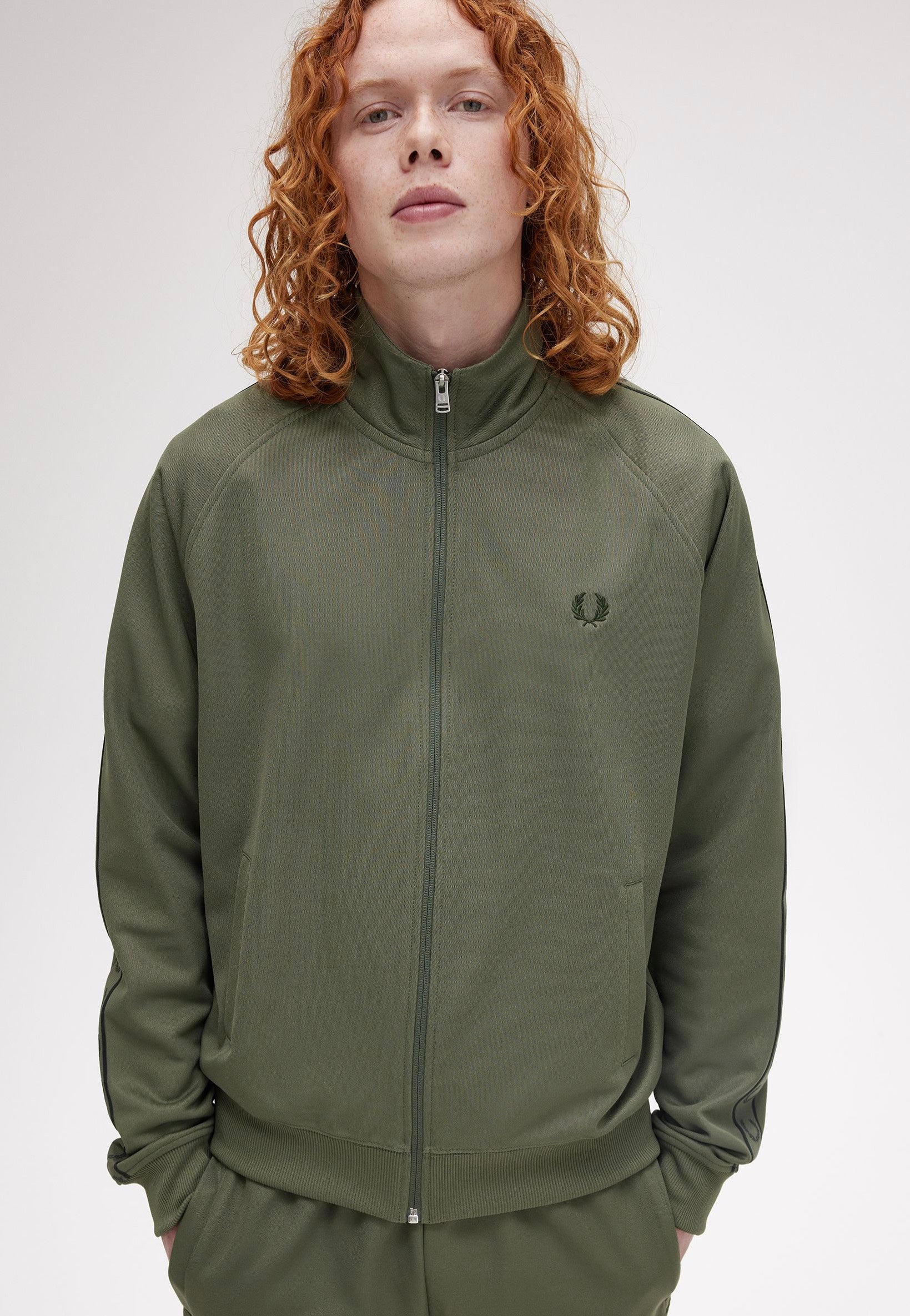 Fred Perry - Contrast Tape Track Laurel Wreath Green/Night Green - Track Jacket Cheap Best Sale