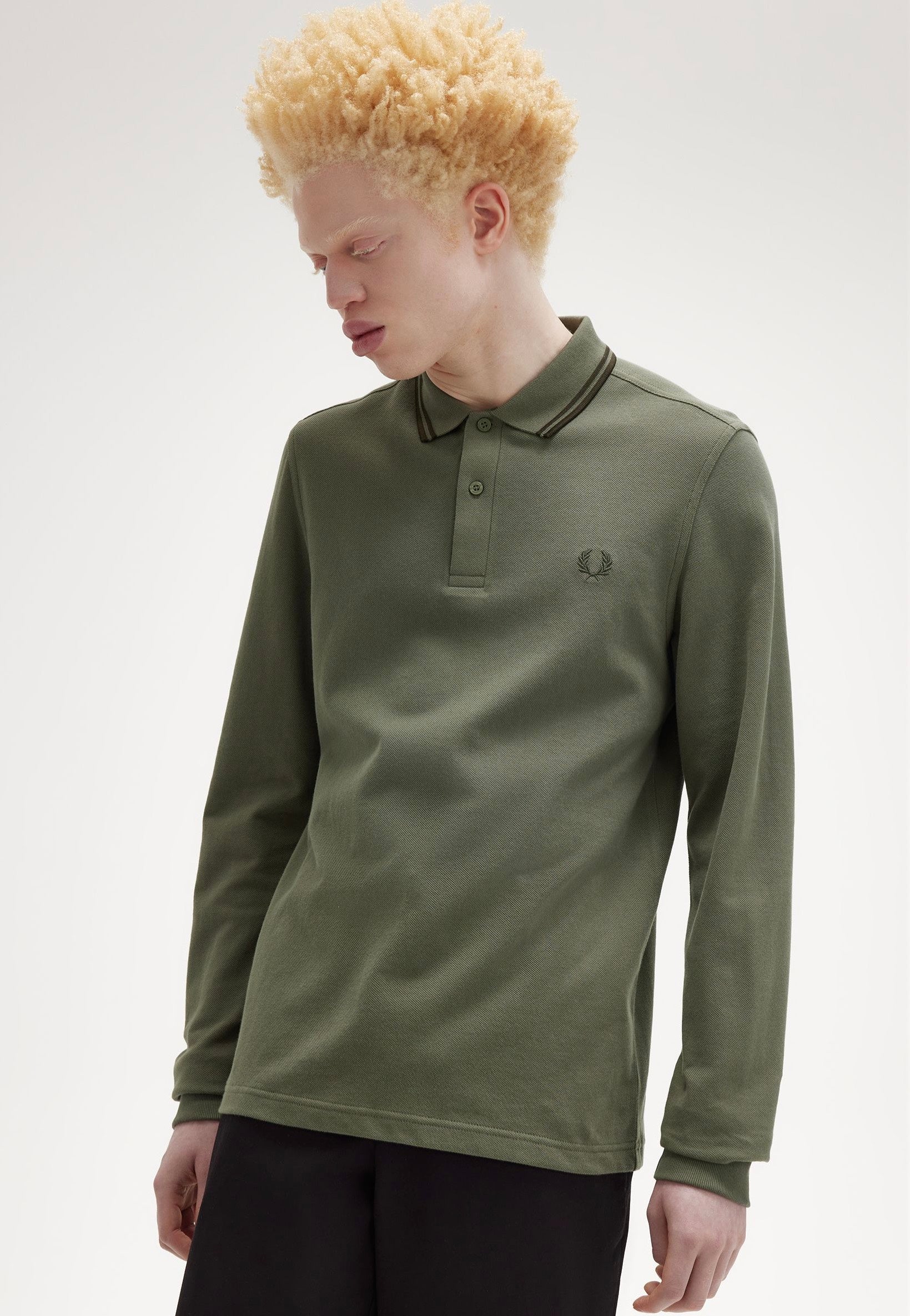 Fred Perry - Twin Tipped Laurel Wreath Green/Night Green/Night Green - Longsleeve In China Cheap Pice