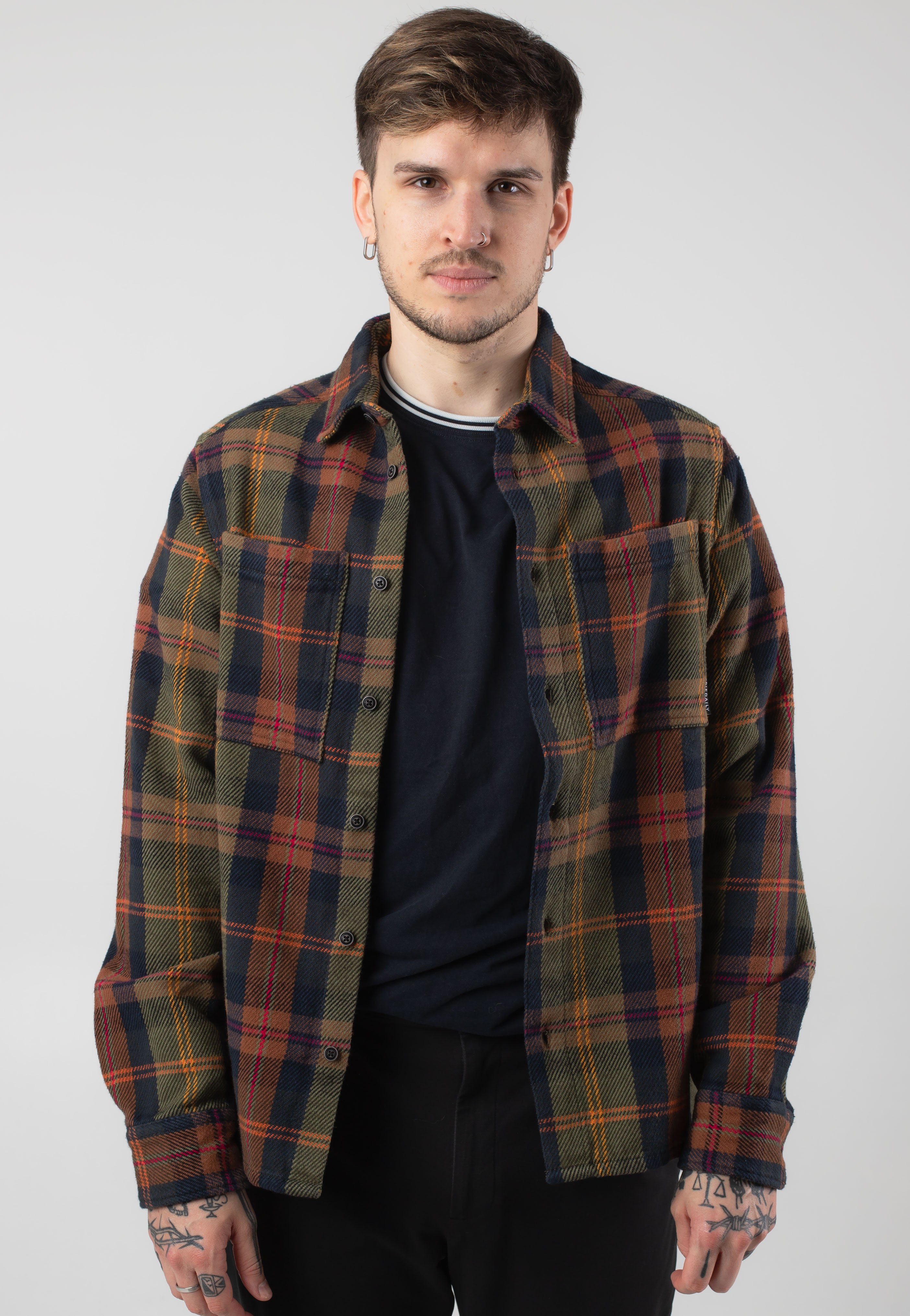 Iriedaily - Chillax Lumber Navy Brown - Shirt Popular