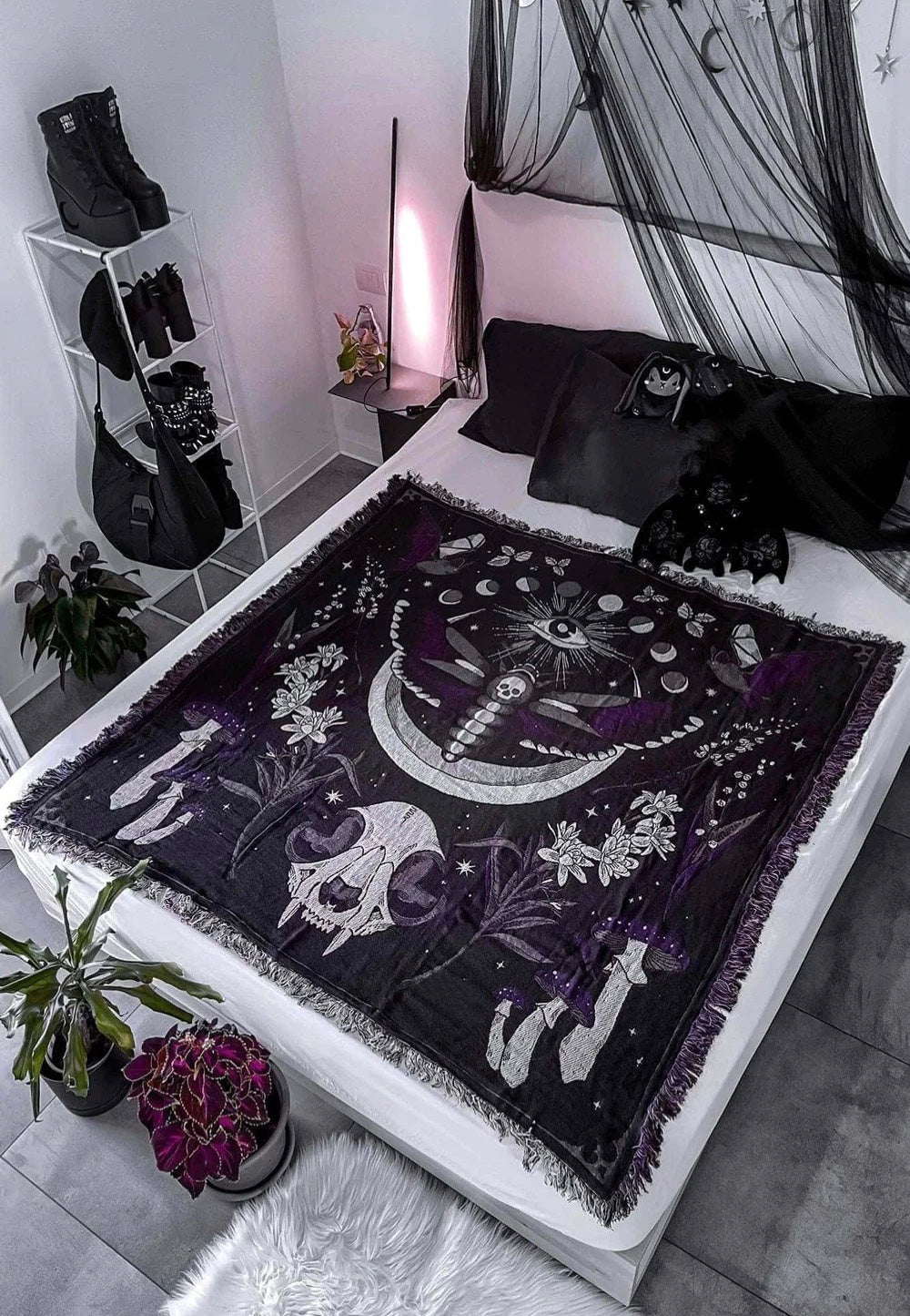 Killstar - Moonflower Woven - Blanket Cheap Pice