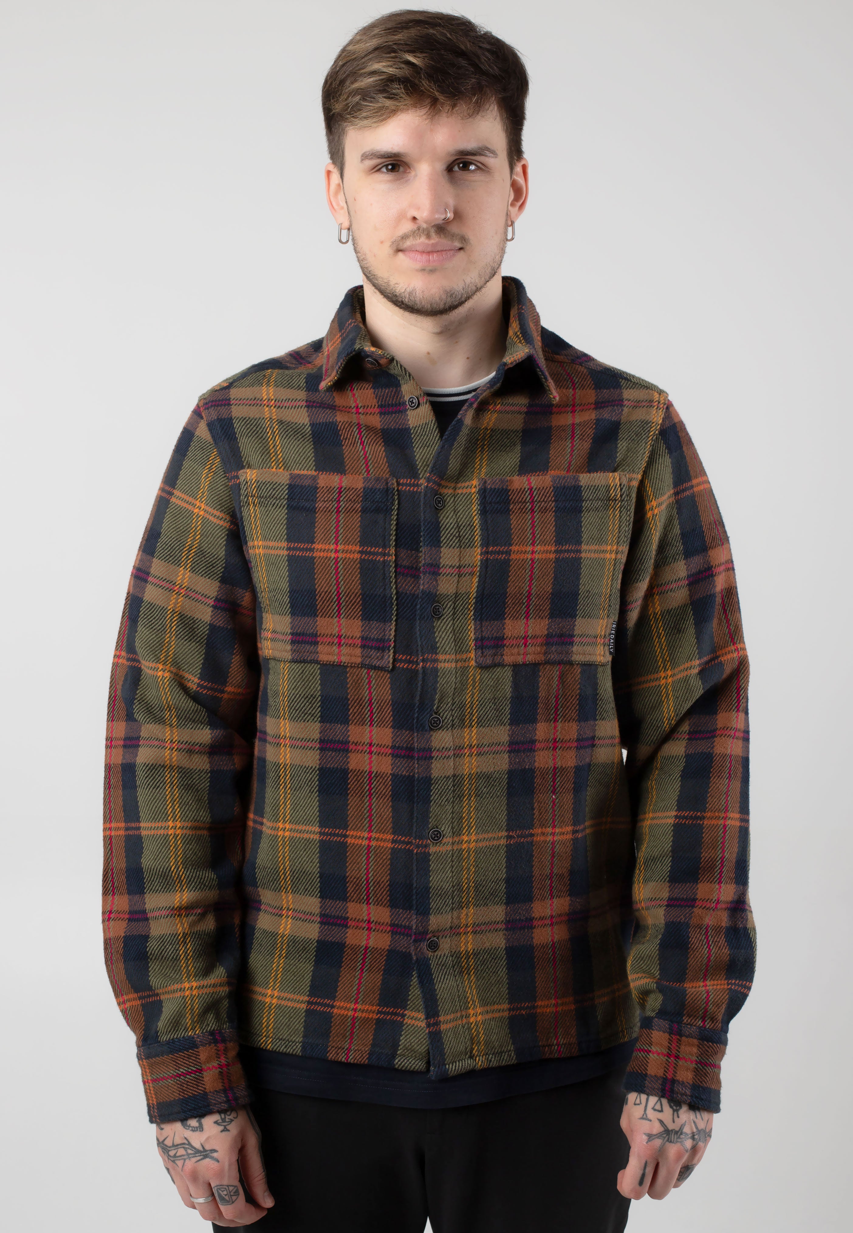 Iriedaily - Chillax Lumber Navy Brown - Shirt Popular