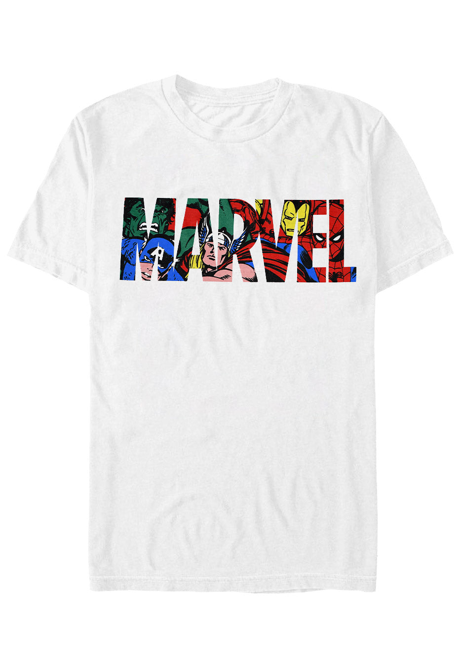 Marvel Comics - Logo Character Infill White - T-Shirt Sale New Styles