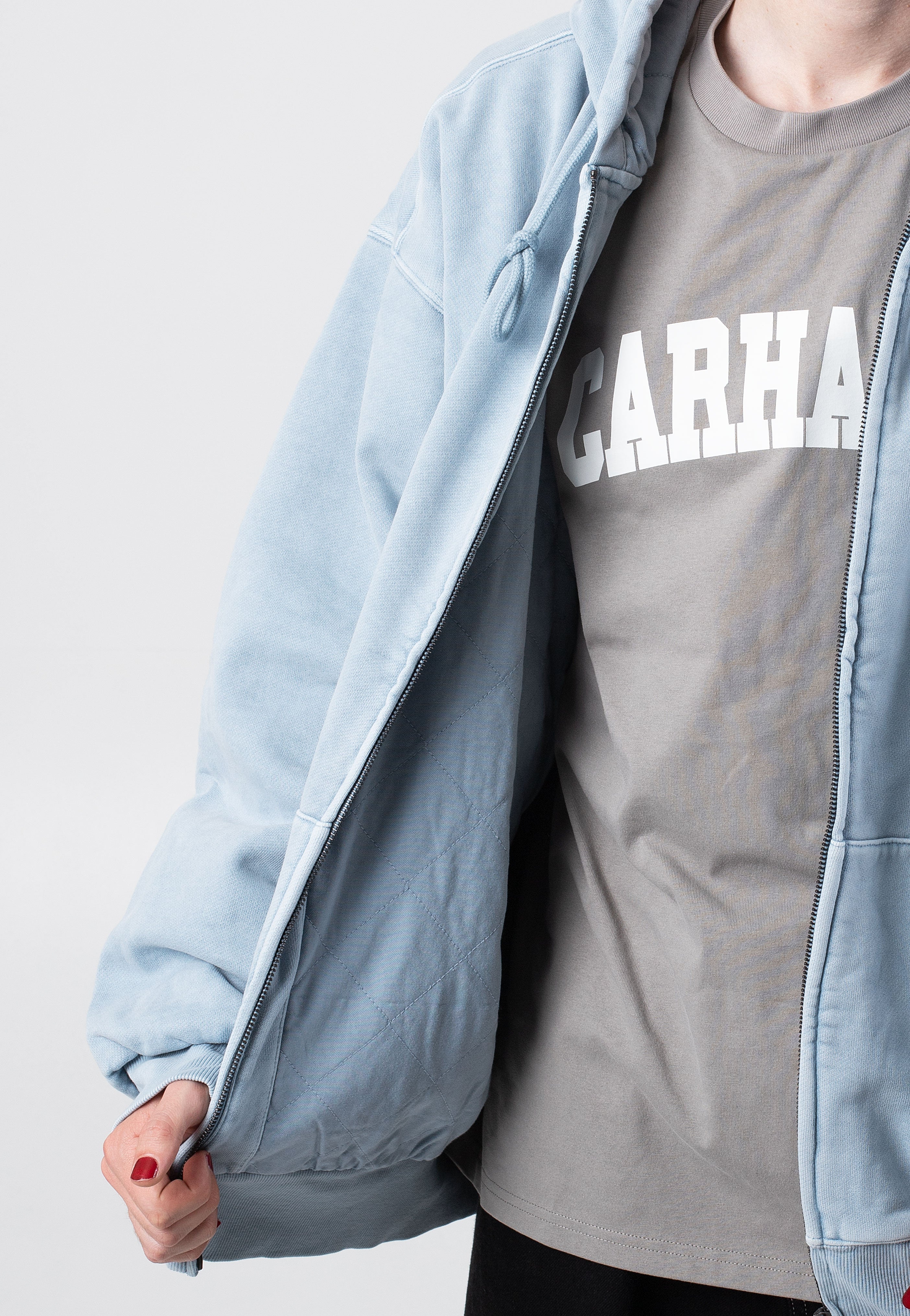 Carhartt WIP - Hooded Vista Garment Dyed Dusty Ice - Jacket Clearance Deals