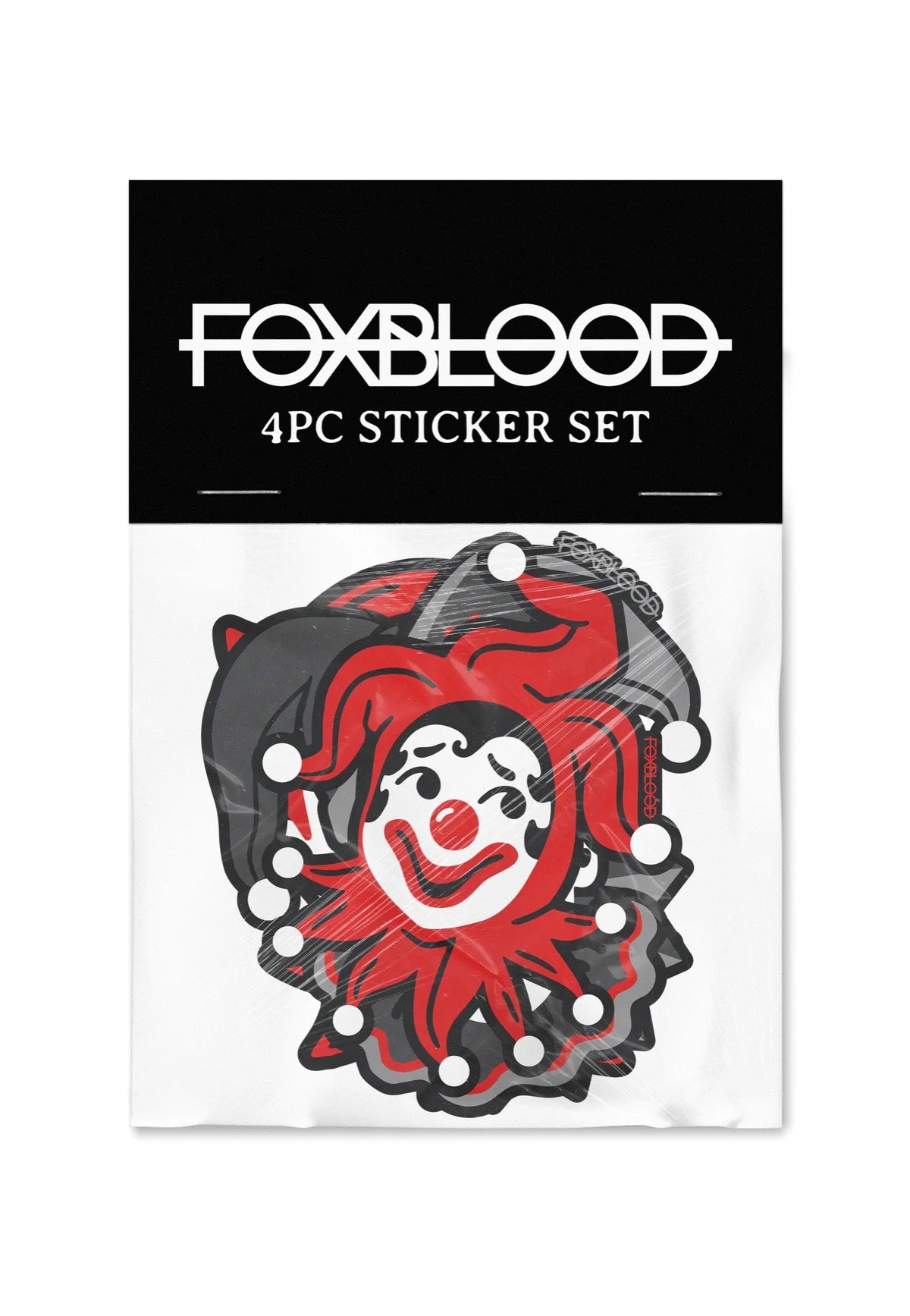 Foxblood - Clown Alley Pack Of 4 Multicoloured - Sticker 100% Authentic For Sale