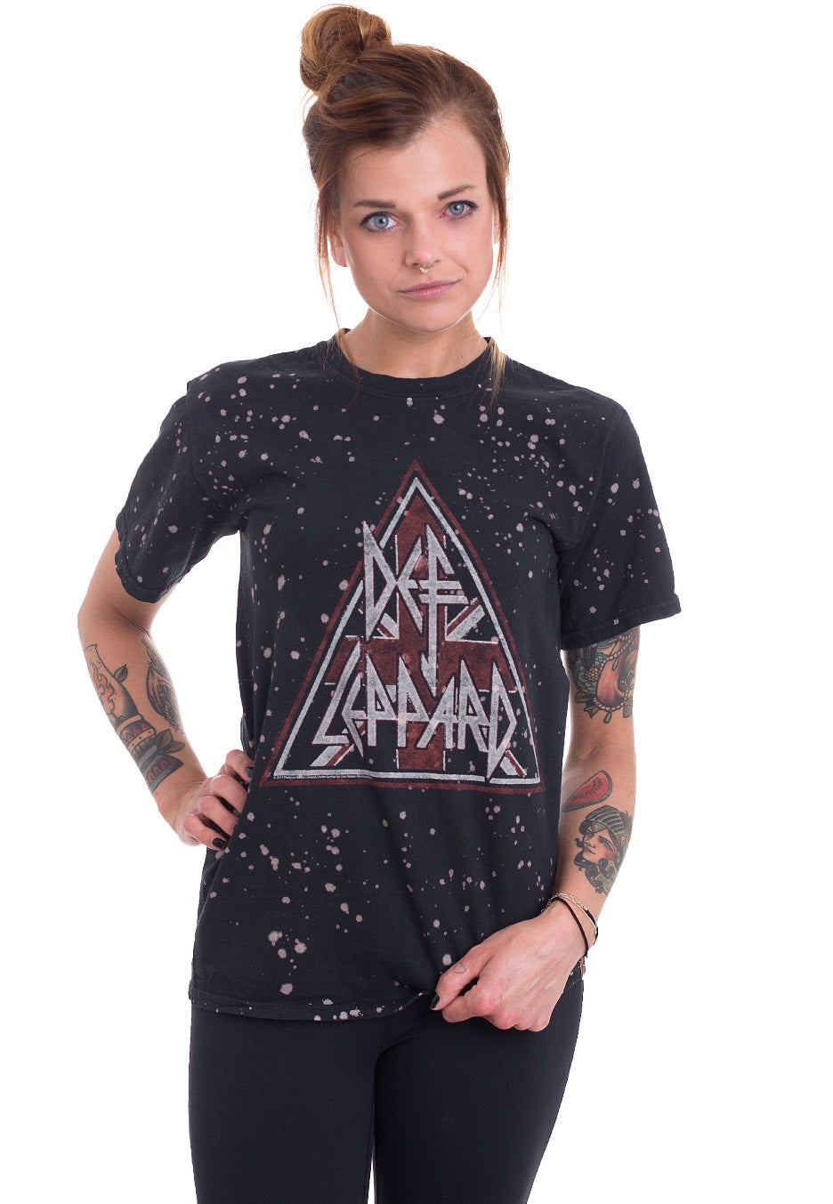 Def Leppard - Pyramid Logo Spot Bleached - T-Shirt Cheap Purchase