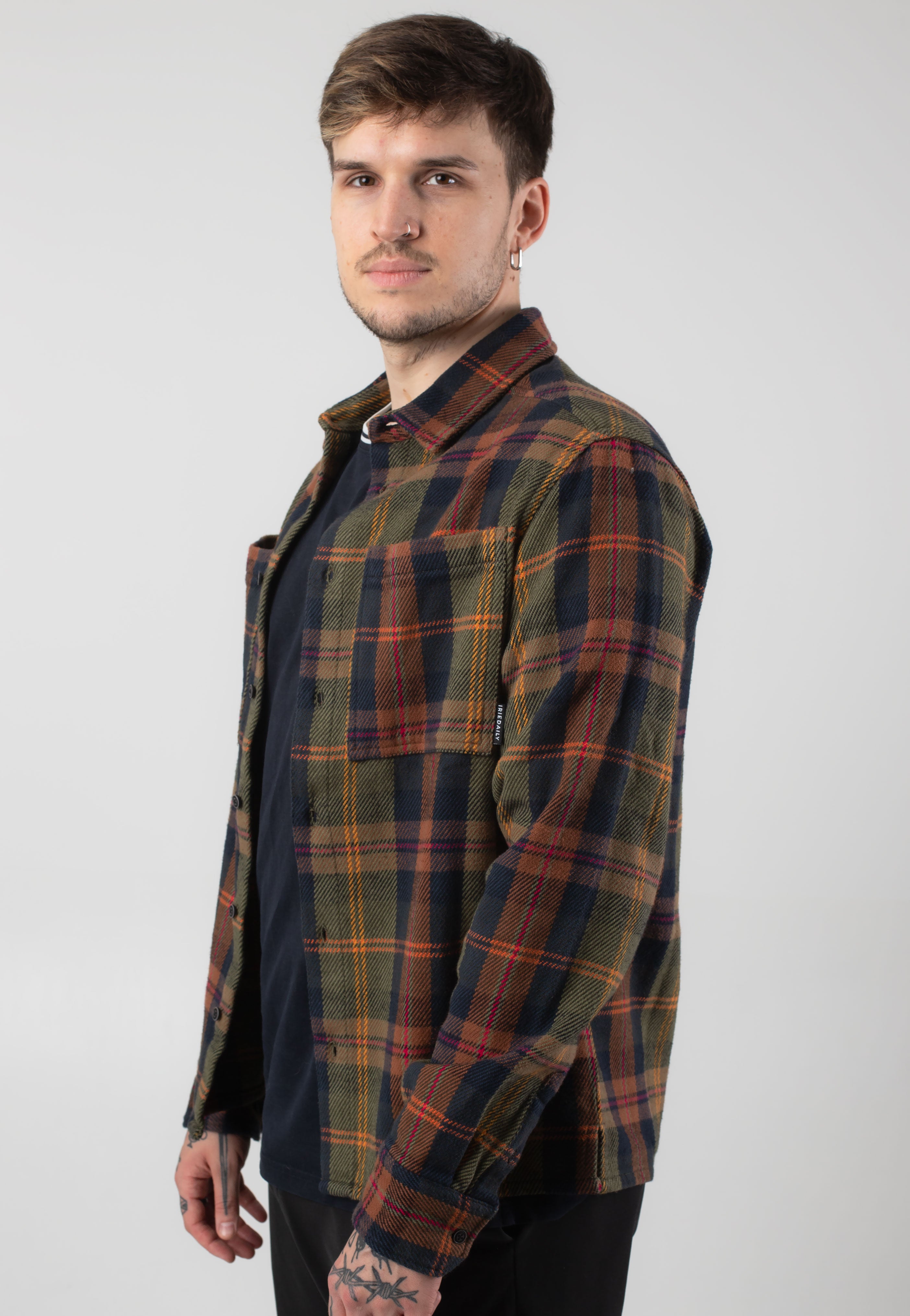 Iriedaily - Chillax Lumber Navy Brown - Shirt Popular