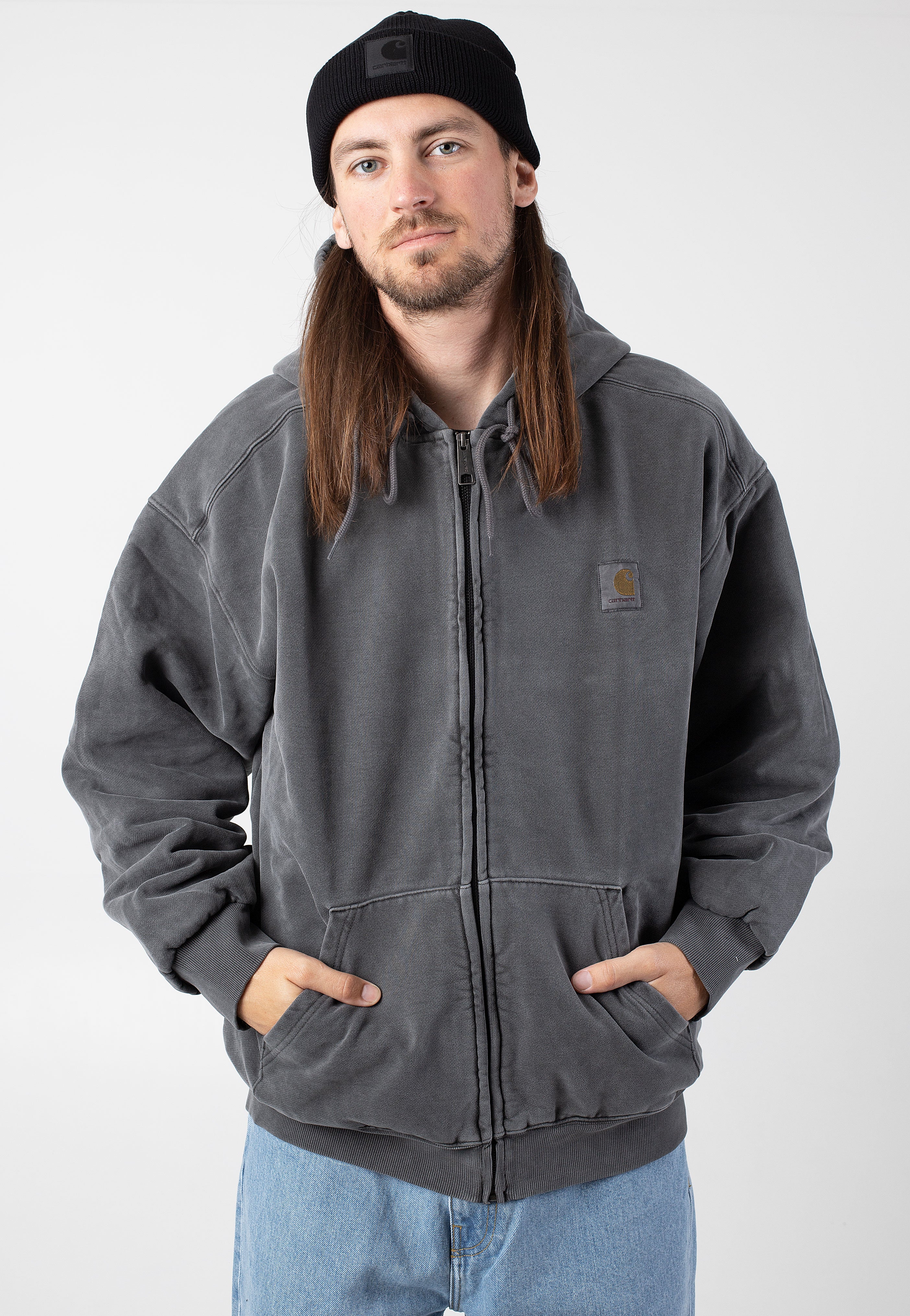 Carhartt WIP - Hooded Vista Garment Dyed Graphite - Jacket 2025 New Sale Online