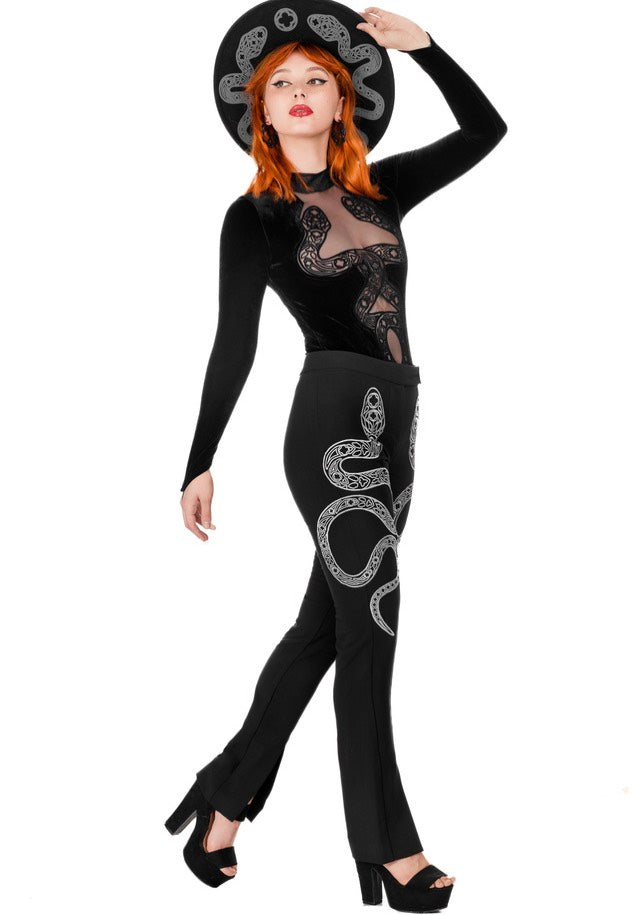 Restyle - Cathedral Snake Embroidered Black - Pants Cheap Real Authentic