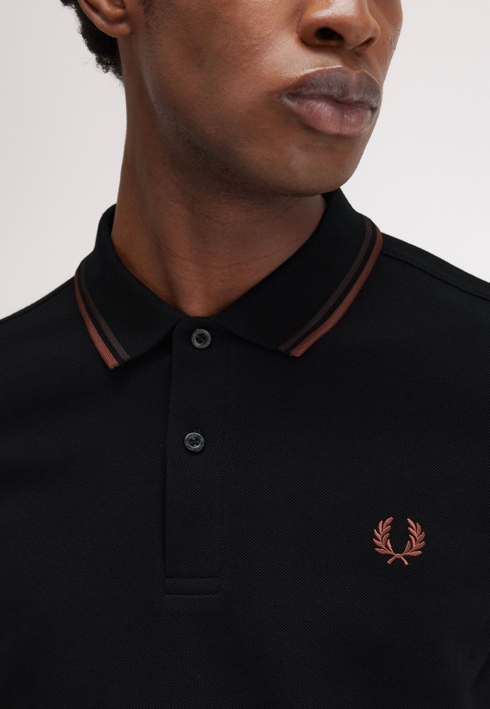 Fred Perry - Twin Tipped Black/Carrington Road Brick/Whisky Brown - Polo Cheap Pice Wholesale