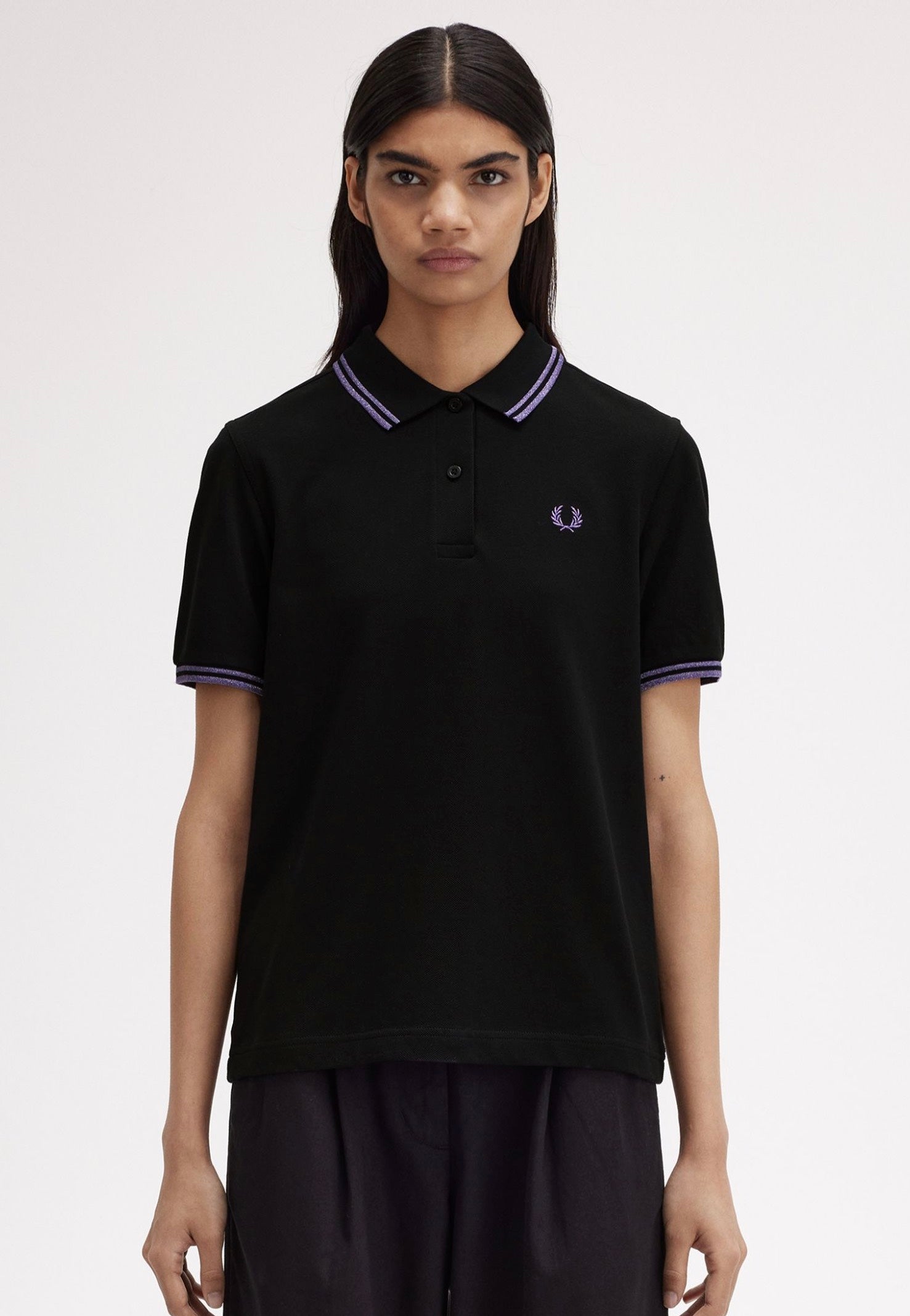 Fred Perry - Twin Tipped Black/Metallic Ultra Violet/Metallic Ultra Violet - Polo Outlet Great Deals