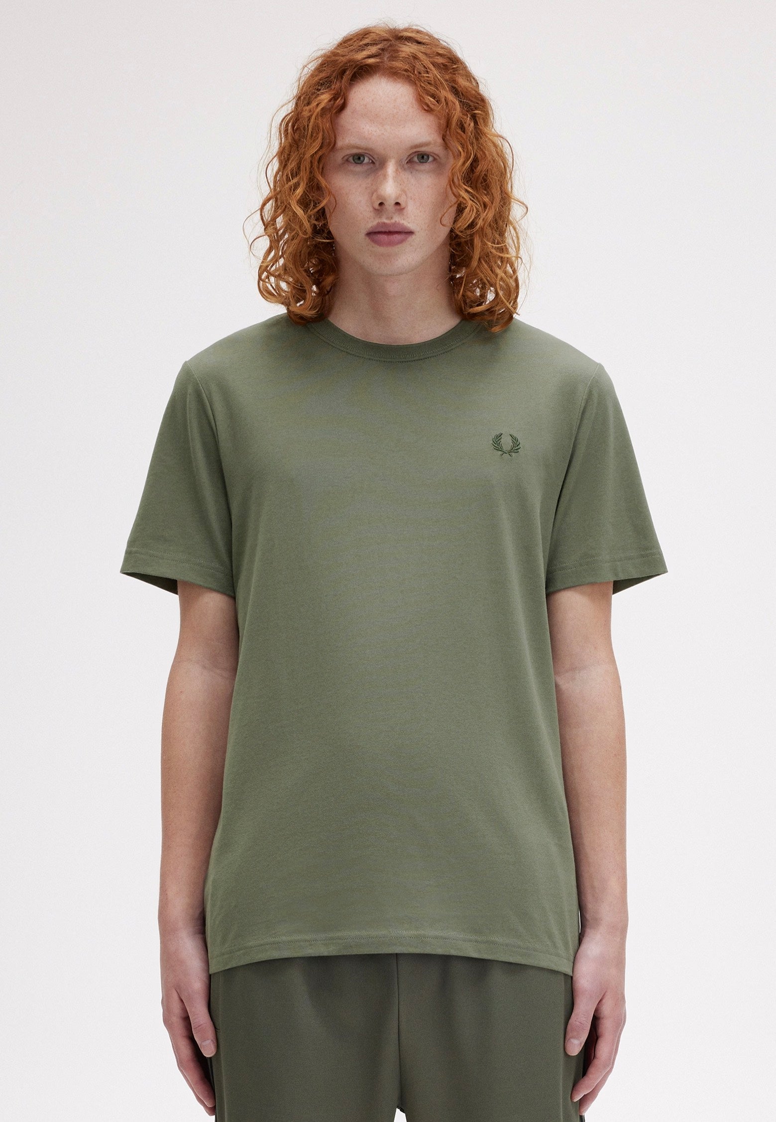 Fred Perry - Crew Neck Laurel Wreath Green/Night Green - T-Shirt Cheap Brand New Unisex