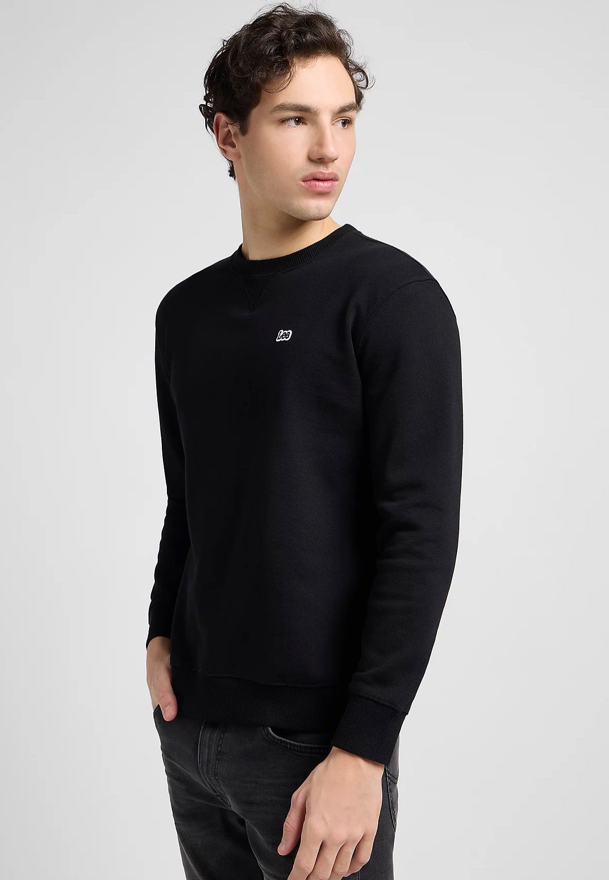 Lee - Plain Crew Black - Sweater Cheap Wiki