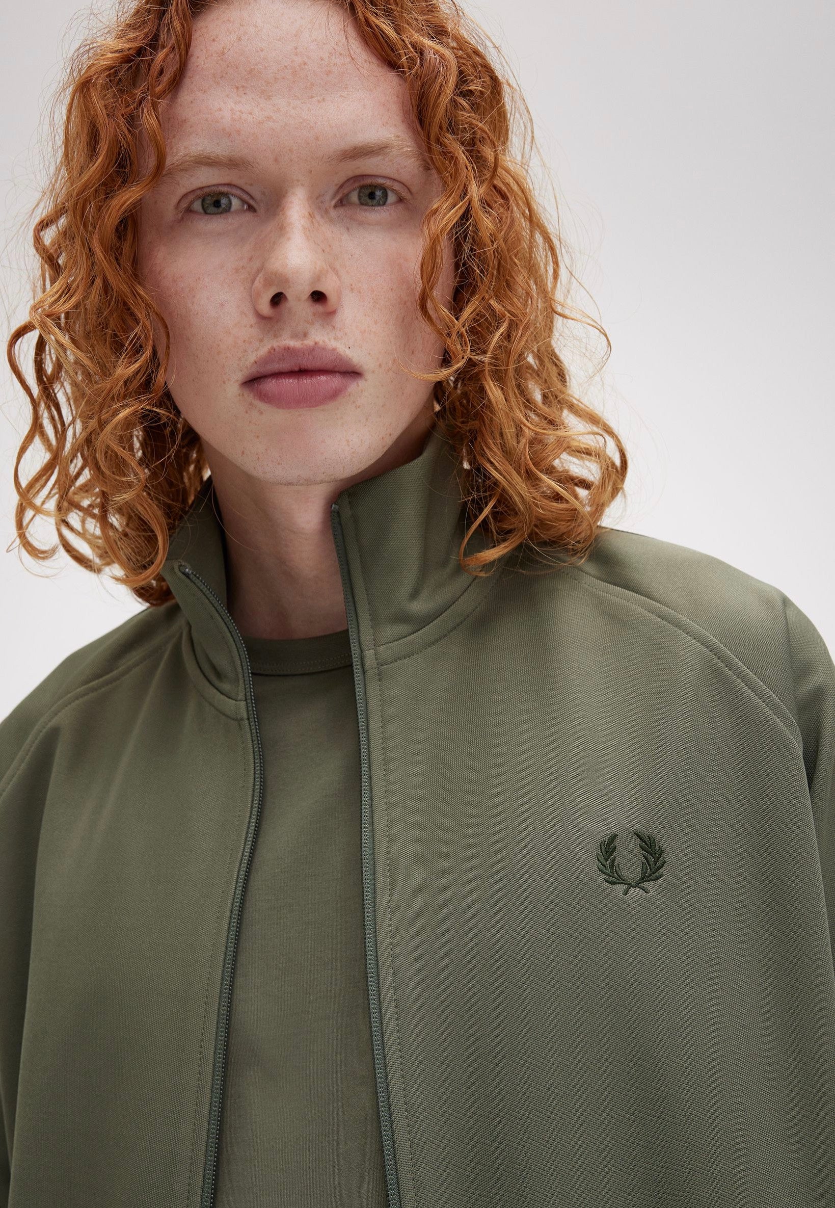 Fred Perry - Contrast Tape Track Laurel Wreath Green/Night Green - Track Jacket Cheap Best Sale