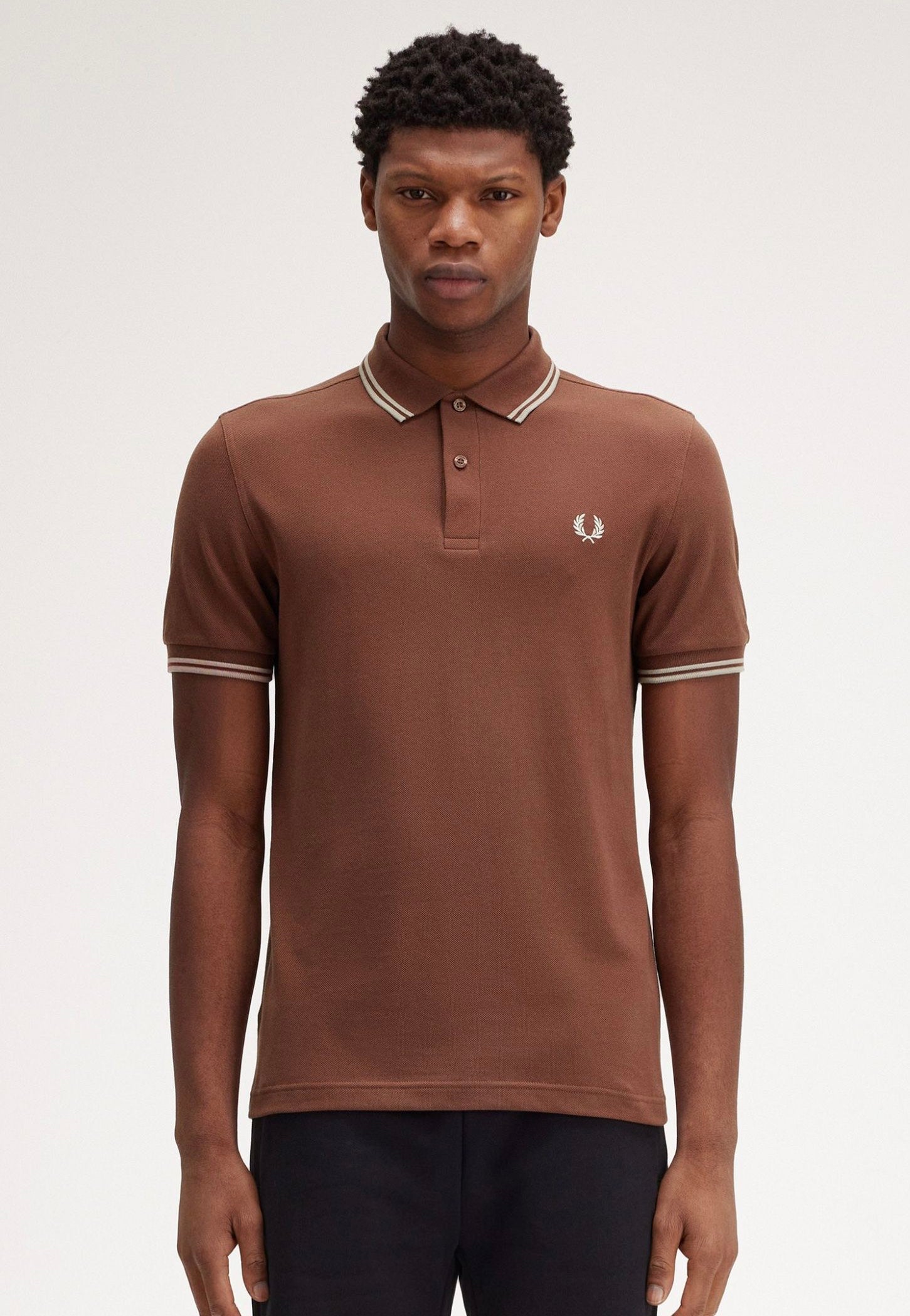 Fred Perry - Twin Tipped Whisky Brown/Porridge Marl/Porridge Marl - Polo Buy Cheap Manchester