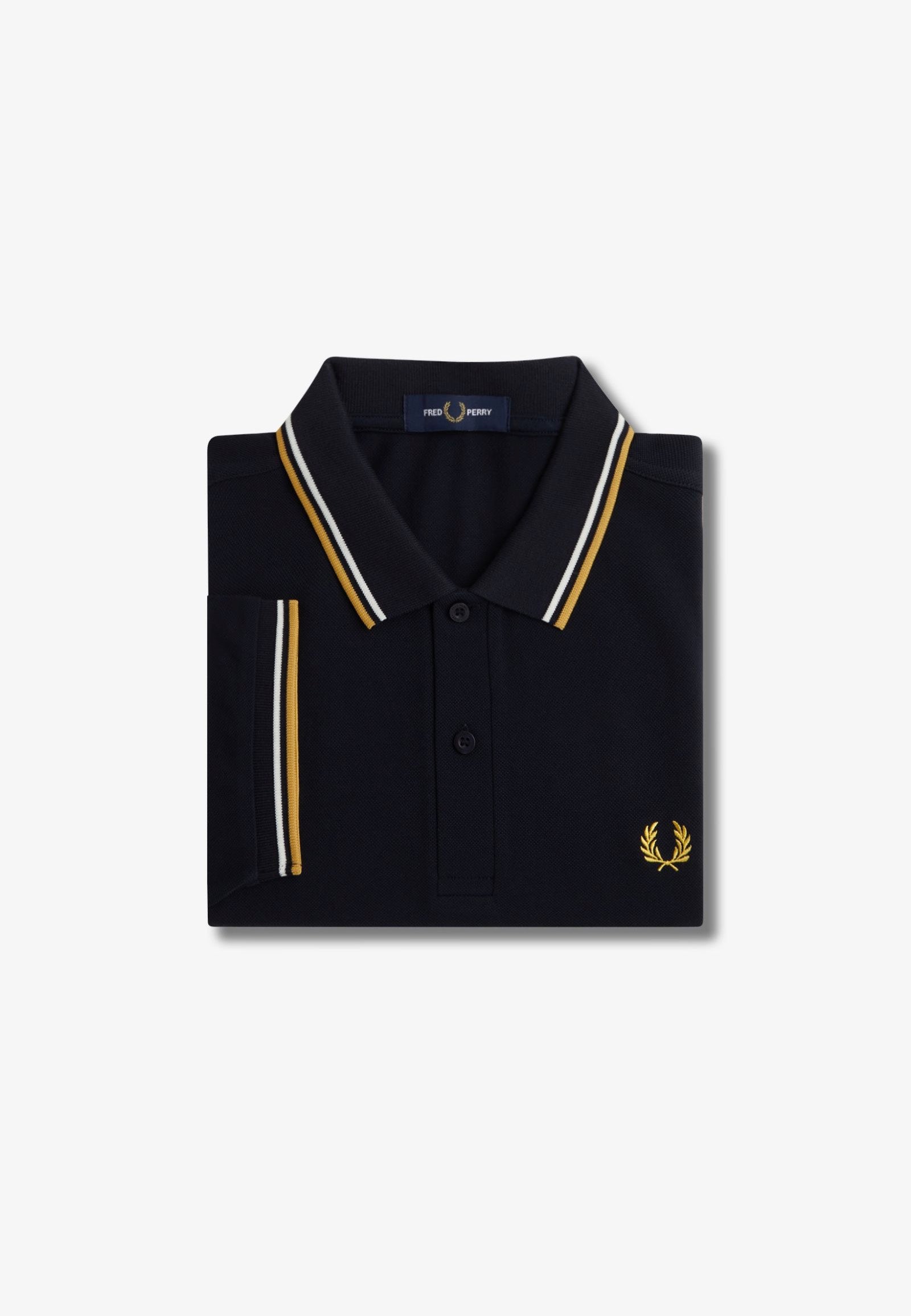 Fred Perry - Twin Tipped Navy/Ecru/Honeycomb - Polo Real Online