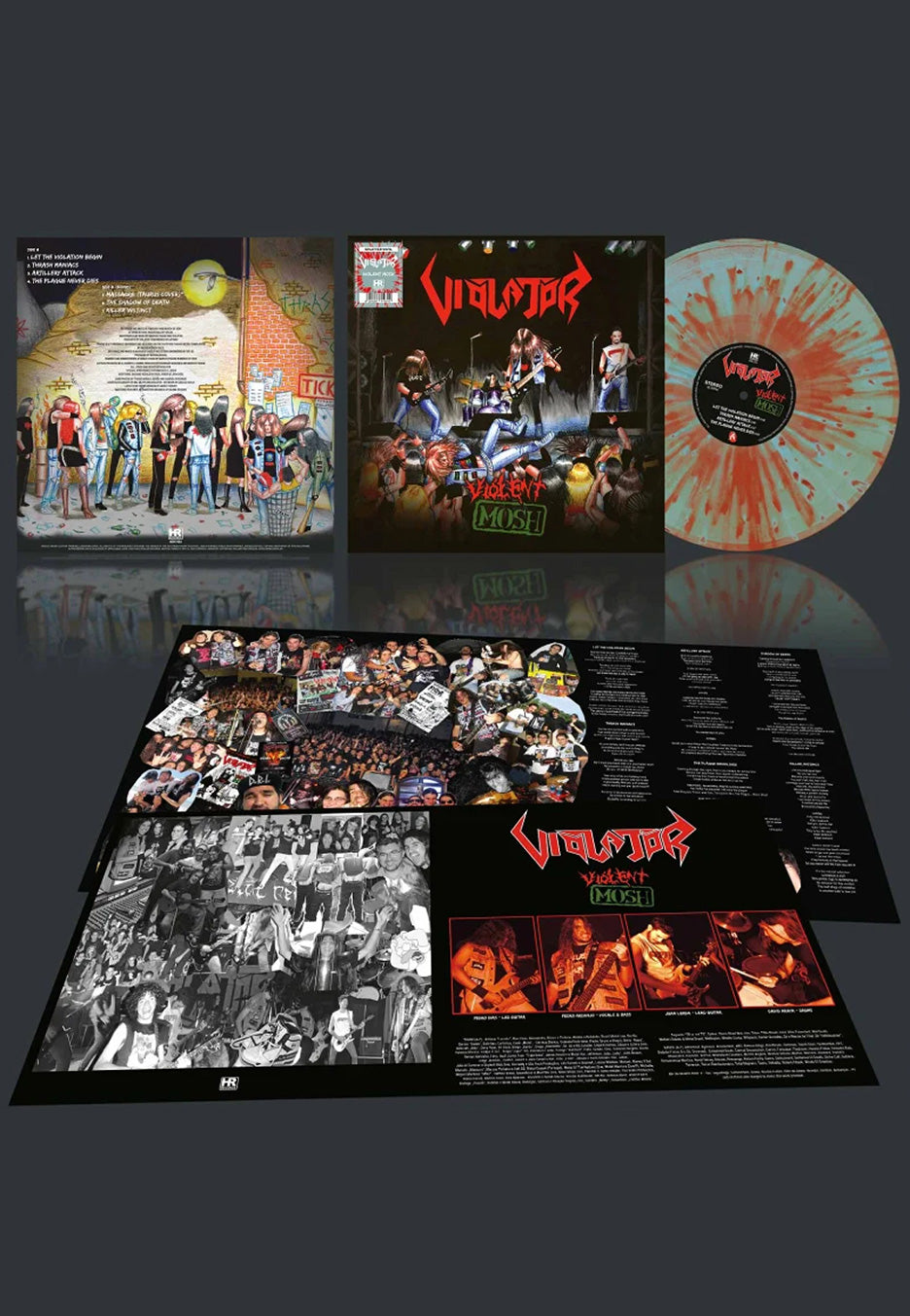 Violator - Violent Mosh Ltd. Transparent Electric Blue w/ Red - Splattered Vinyl Clearance Hot Sale