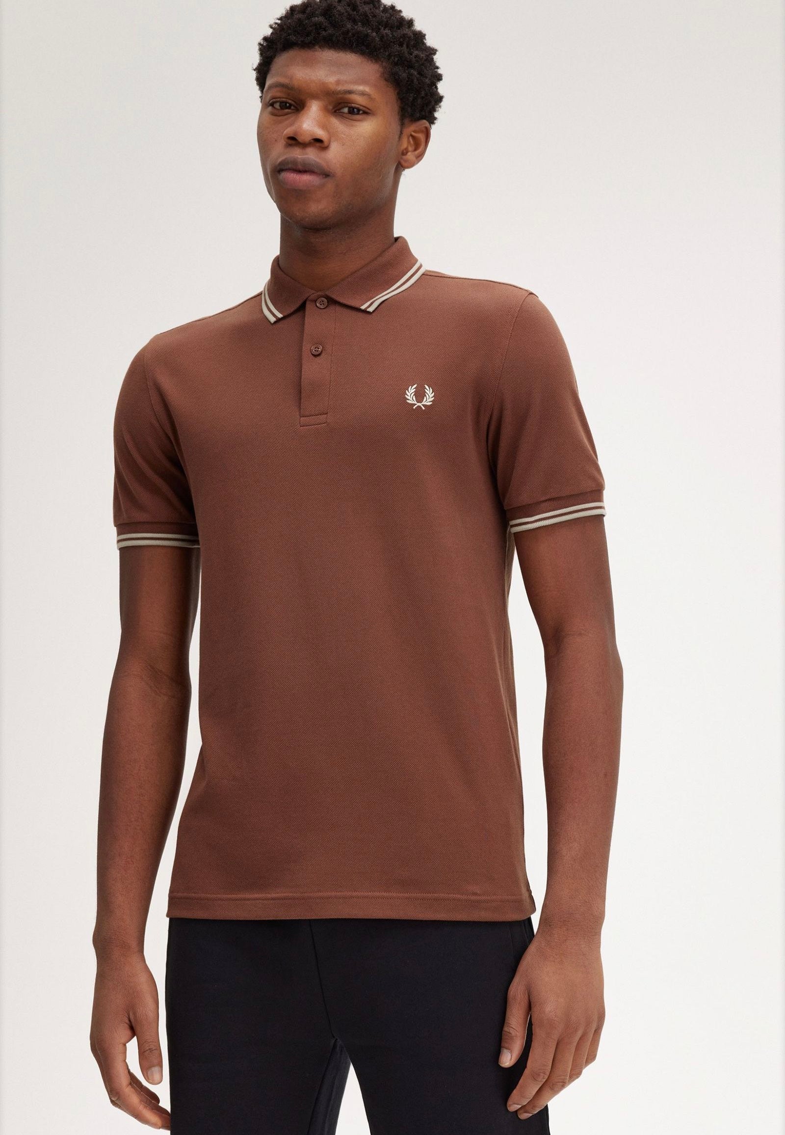 Fred Perry - Twin Tipped Whisky Brown/Porridge Marl/Porridge Marl - Polo Buy Cheap Manchester