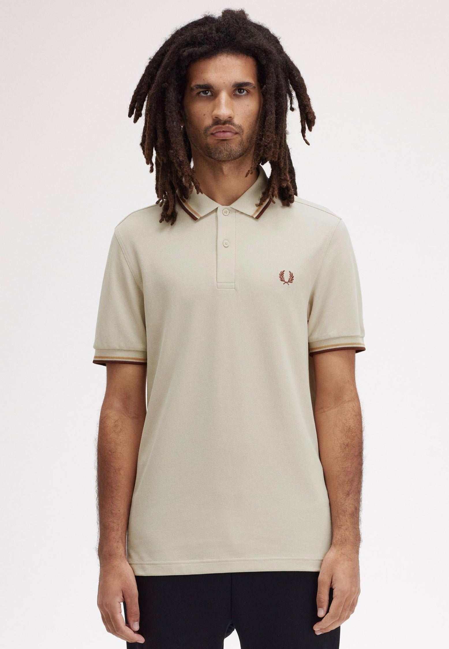 Fred Perry - Twin Tipped Oatmeal/Honeycomb/Whisky Brown - Polo Buy Cheap Footlocker Pictures