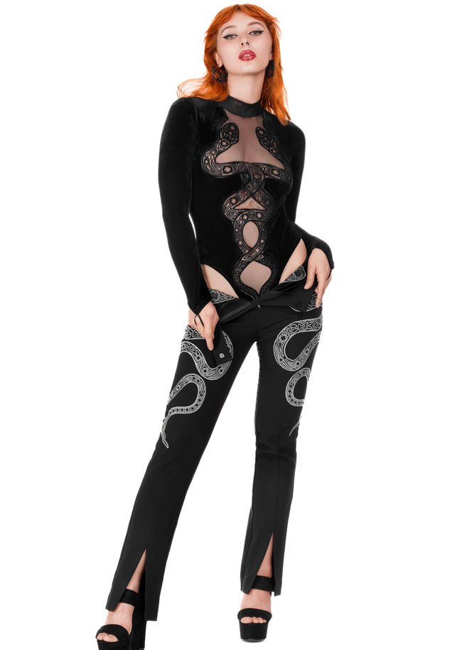 Restyle - Cathedral Snake Embroidered Black - Pants Cheap Real Authentic