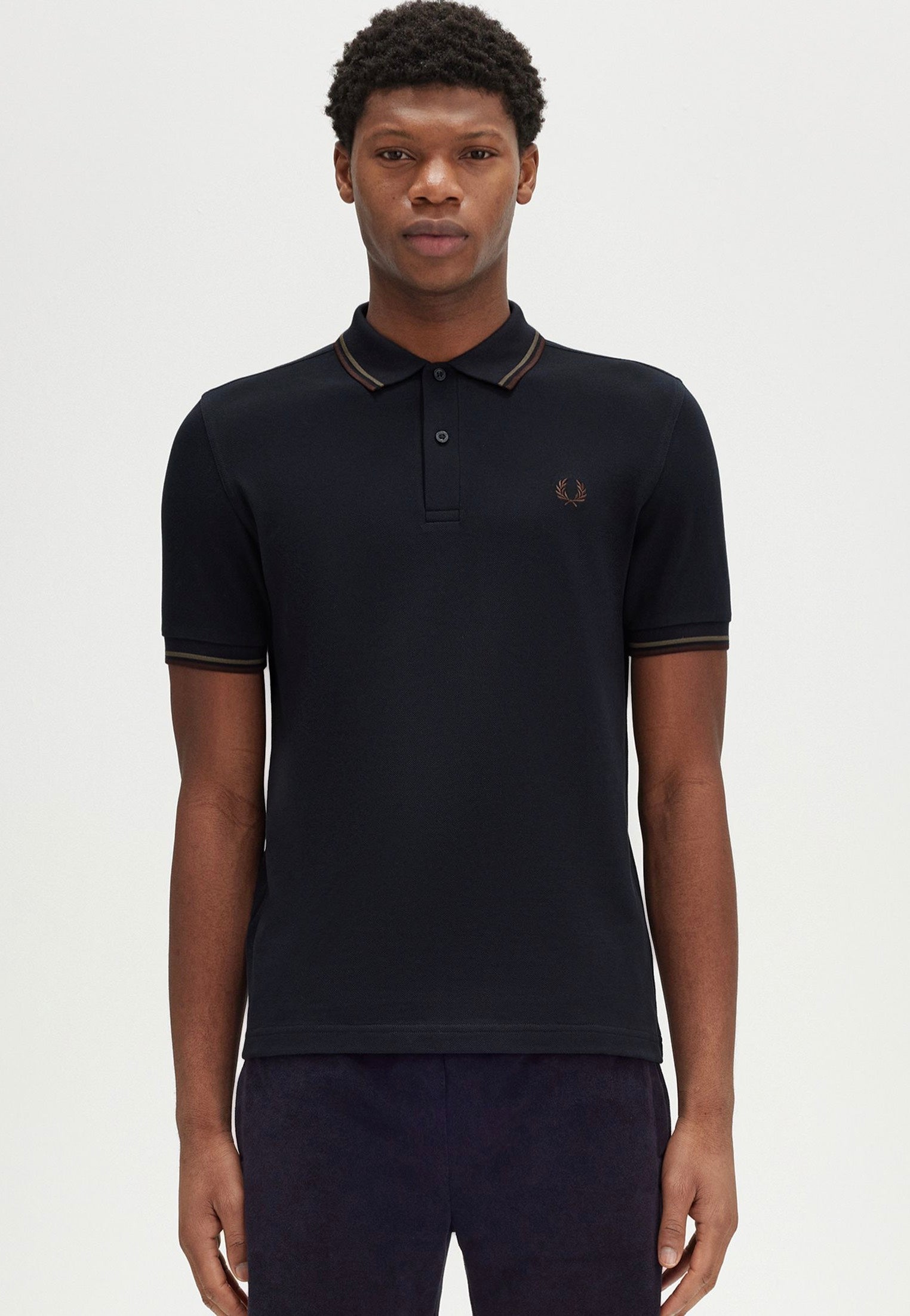 Fred Perry - Twin Tipped Navy/Laurel Wreath Green/Carrington Road Brick - Polo Get To Buy For Sale