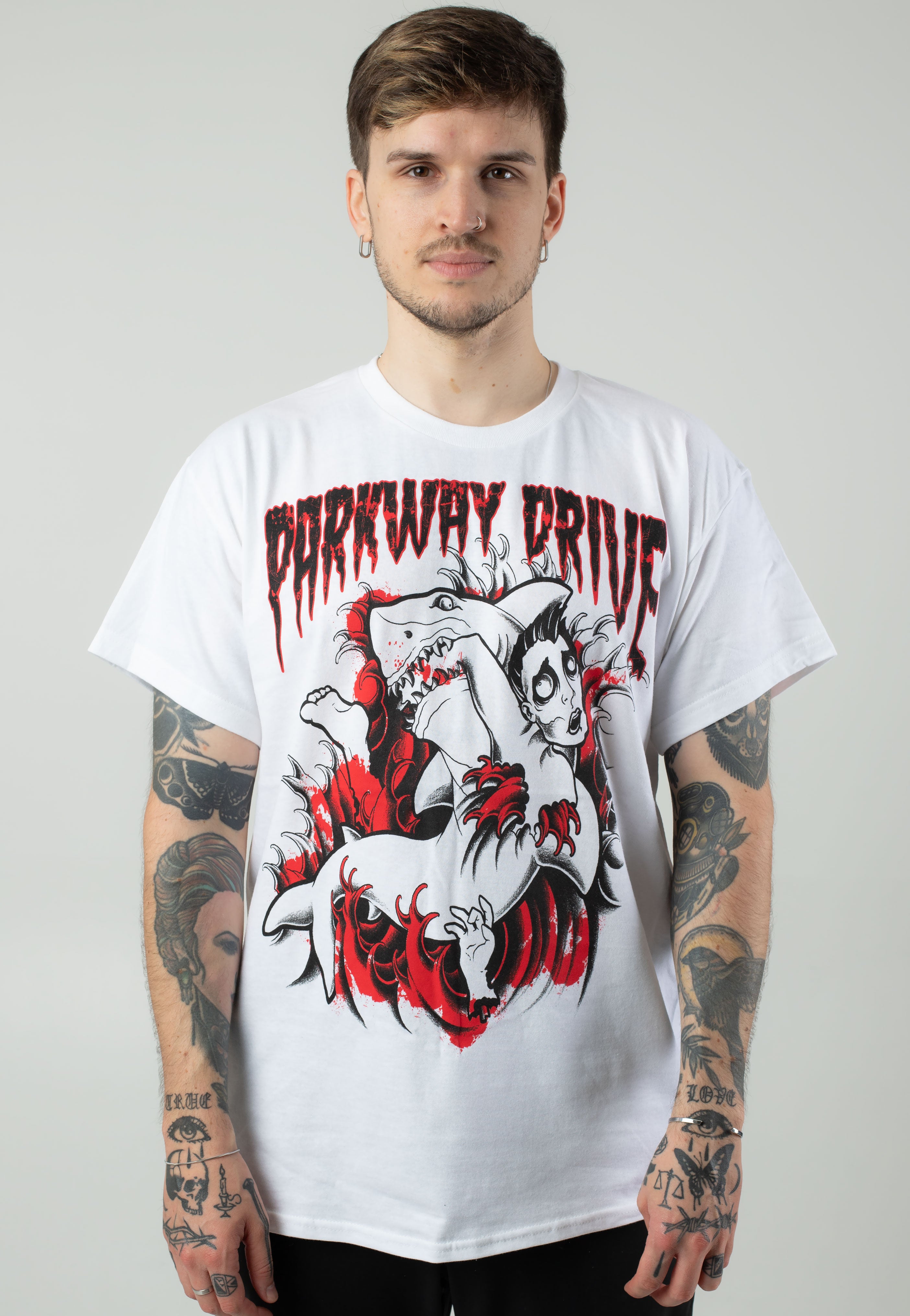 Parkway Drive - Blood Shark Anniversary Edition White - T-Shirt Clearance With Credit Card