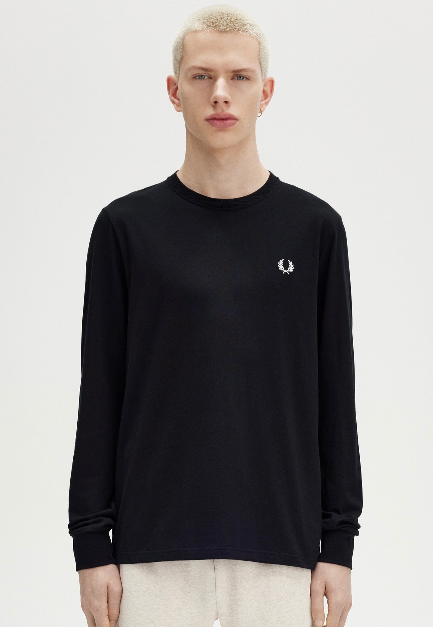 Fred Perry - Crew Neck Black - Longsleeve Clearance Wide Range Of