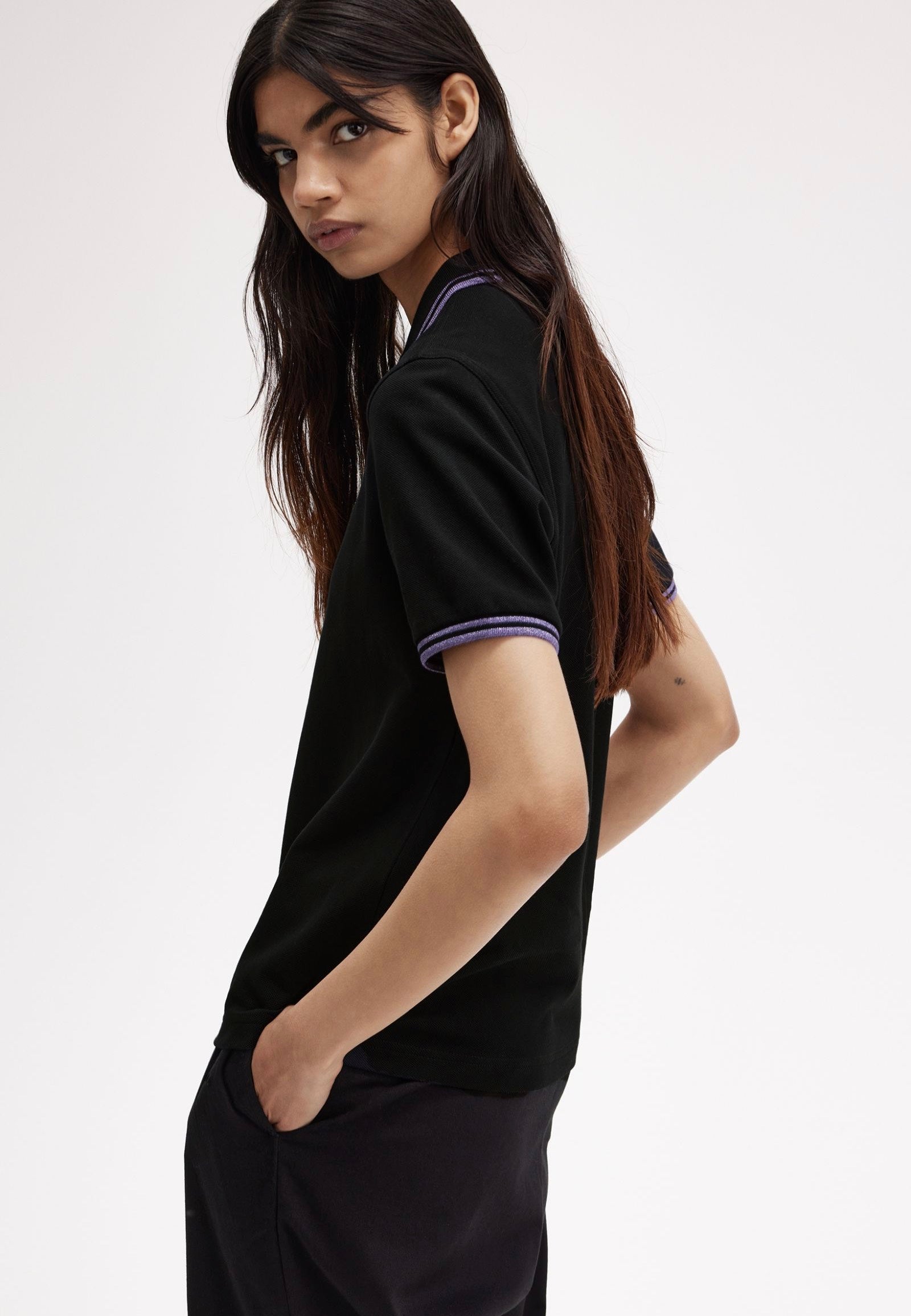 Fred Perry - Twin Tipped Black/Metallic Ultra Violet/Metallic Ultra Violet - Polo Outlet Great Deals