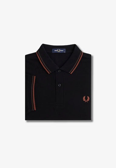 Fred Perry - Twin Tipped Black/Carrington Road Brick/Whisky Brown - Polo Cheap Pice Wholesale