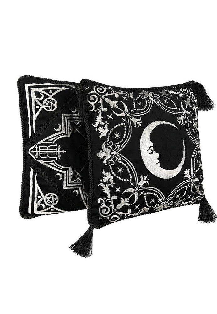 Restyle - Crescent Gothic With Moon And Stars Black - Pillow Case Pre Order