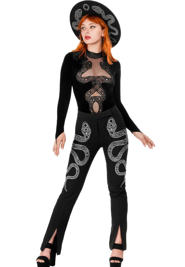 Restyle - Cathedral Snake Embroidered Black - Pants Cheap Real Authentic