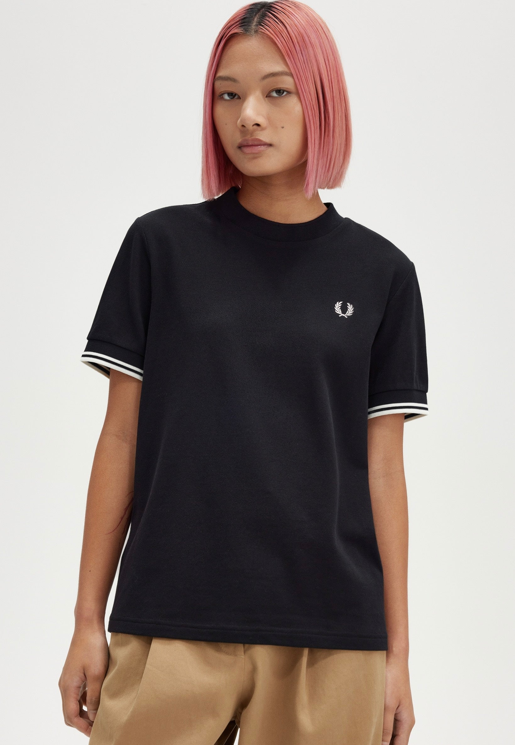 Fred Perry - Twin Tipped Pique Black - T-Shirt Clearance Nicekicks