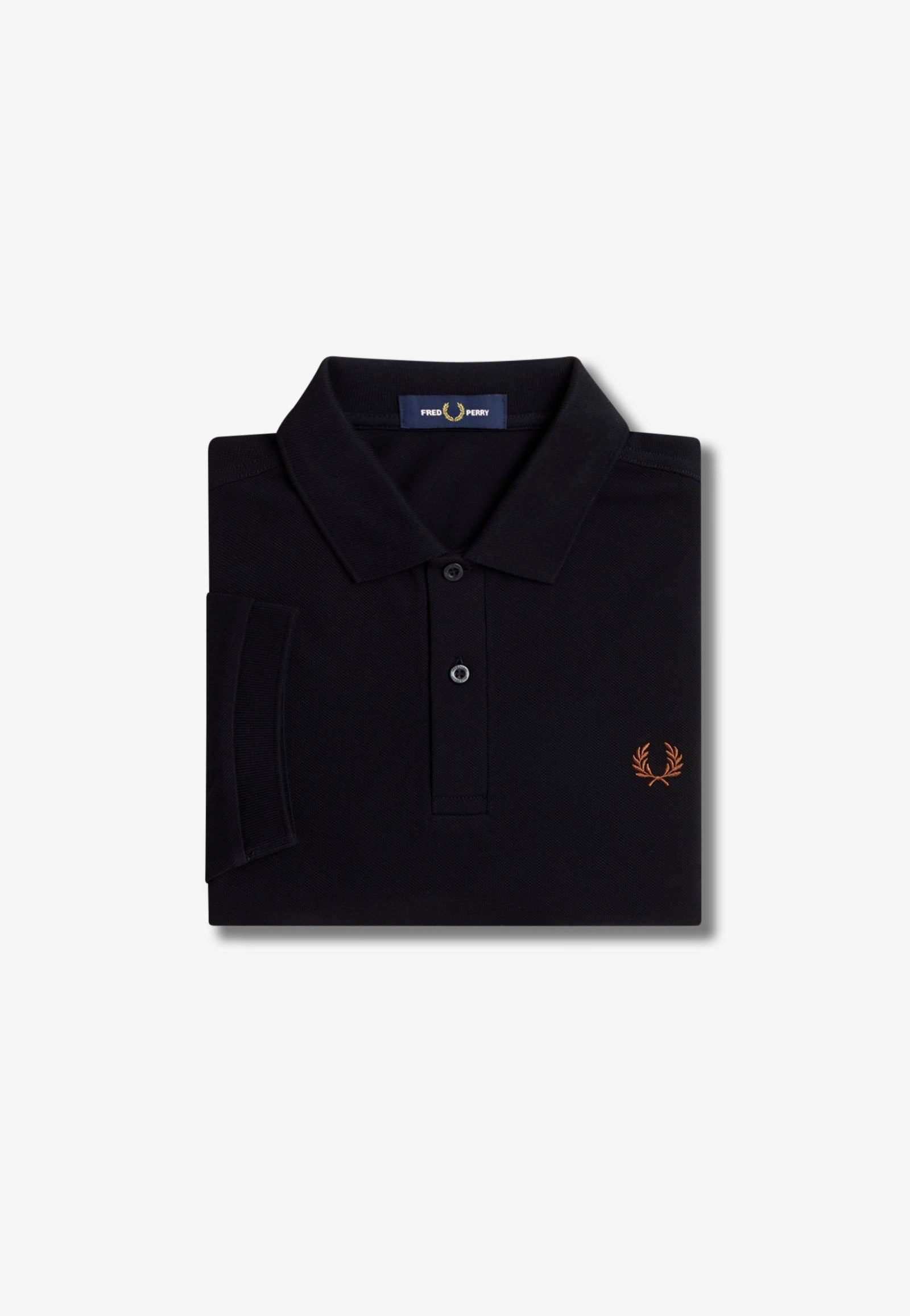 Fred Perry - Plain Black/Whisky Brown - Polo Best Place To Buy