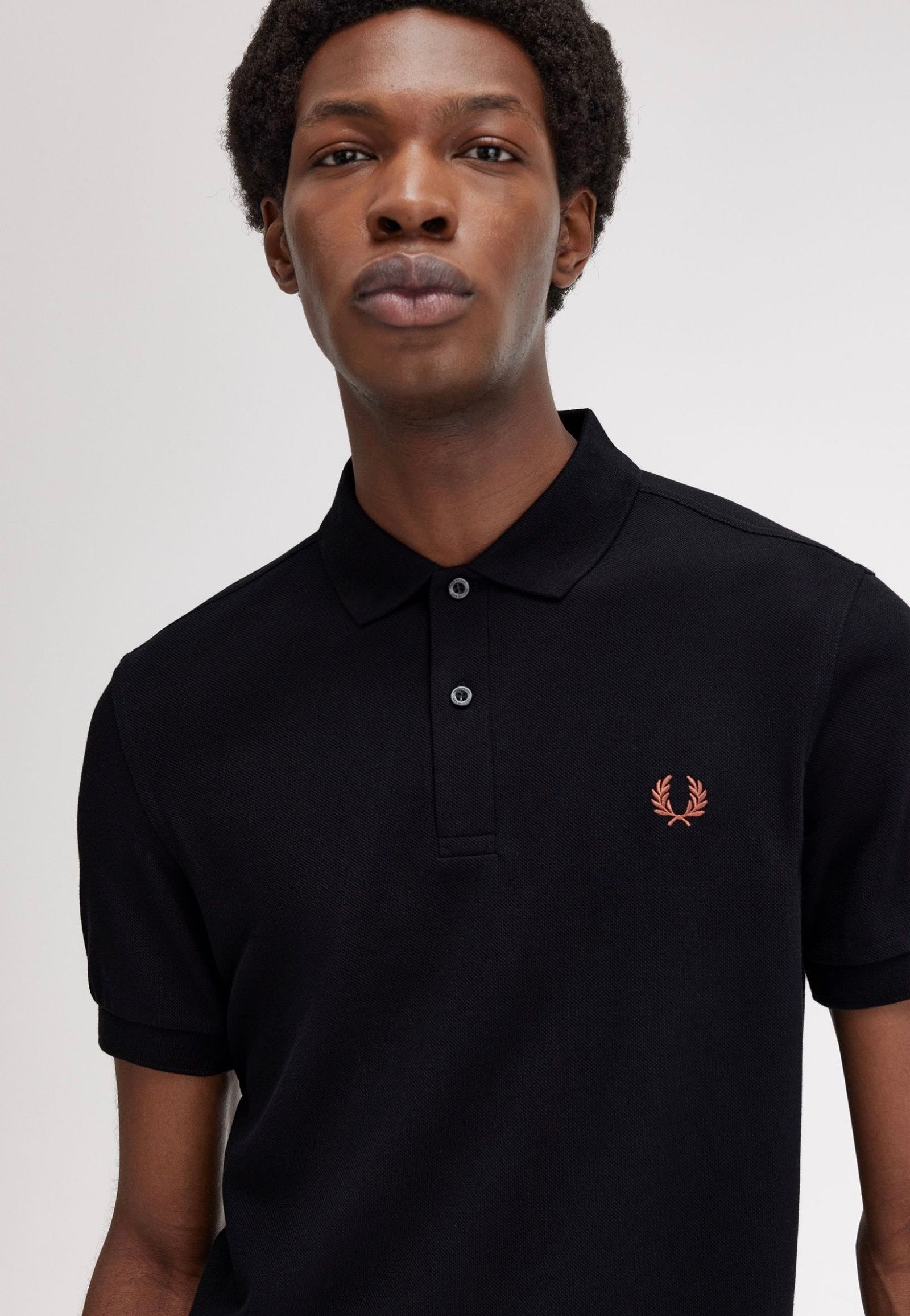 Fred Perry - Plain Black/Whisky Brown - Polo Best Place To Buy