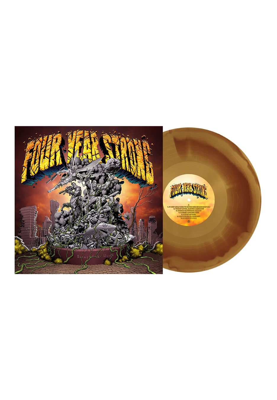 Four Year Strong - Enemy Of The World (Re-Recorded) Brown & Gold Aside/Bside - Colored Vinyl Store Sale