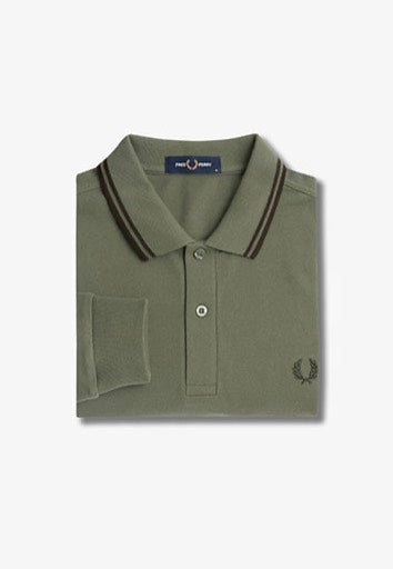 Fred Perry - Twin Tipped Laurel Wreath Green/Night Green/Night Green - Longsleeve In China Cheap Pice