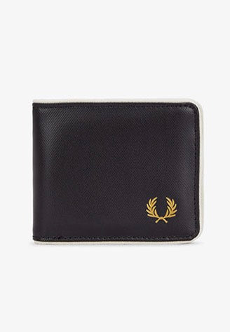 Fred Perry - Coated Polyester Billfold Black/ Ecru - Wallet Supply Sale Online