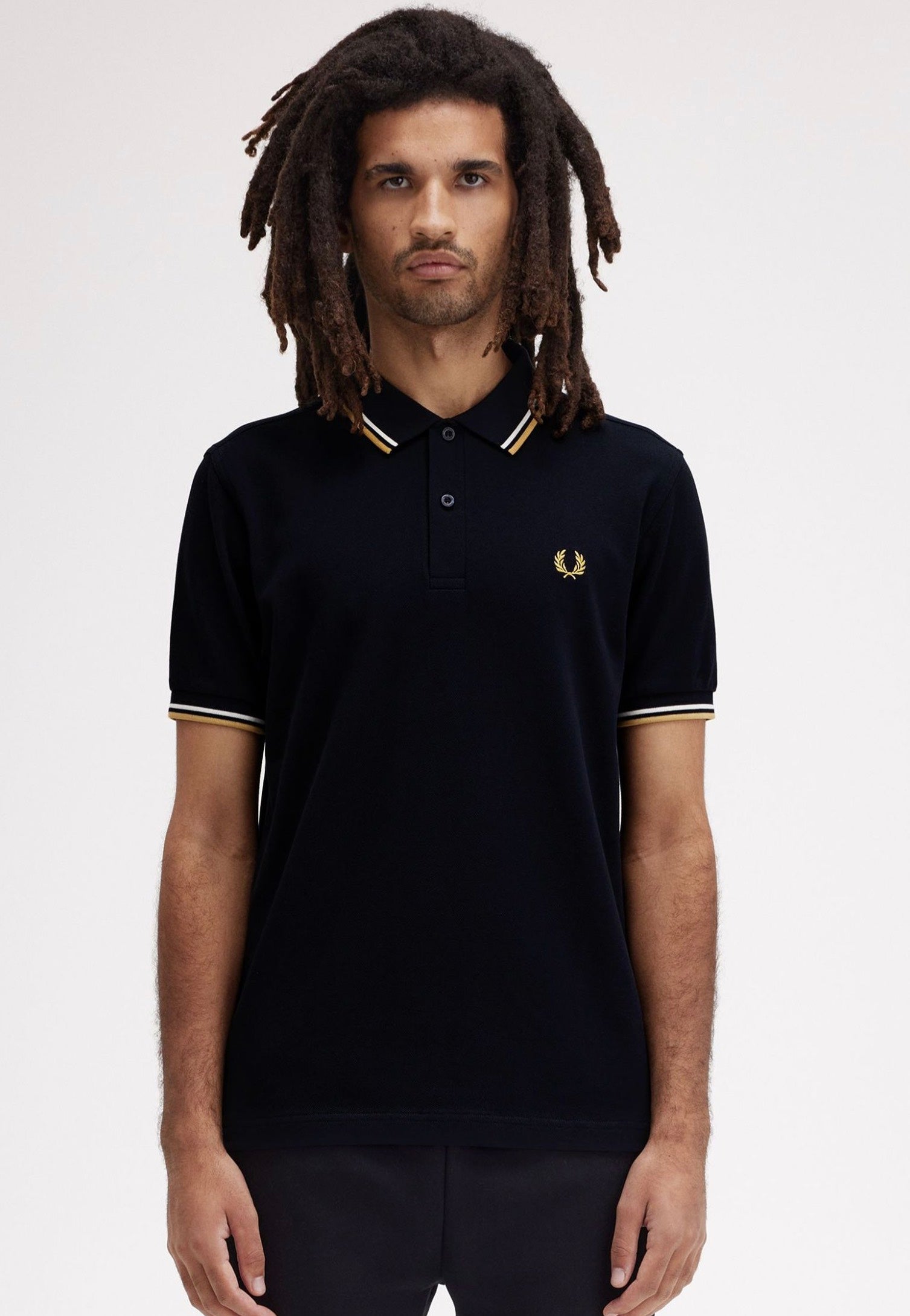 Fred Perry - Twin Tipped Navy/Ecru/Honeycomb - Polo Real Online