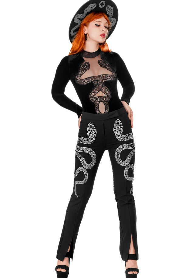 Restyle - Cathedral Snake Embroidered Black - Pants Cheap Real Authentic