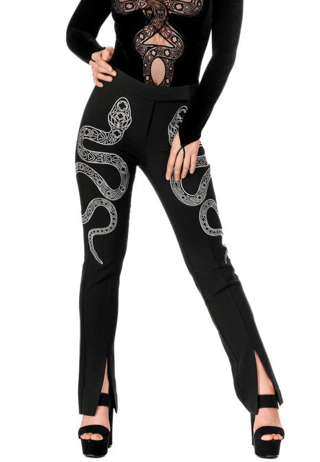 Restyle - Cathedral Snake Embroidered Black - Pants Cheap Real Authentic